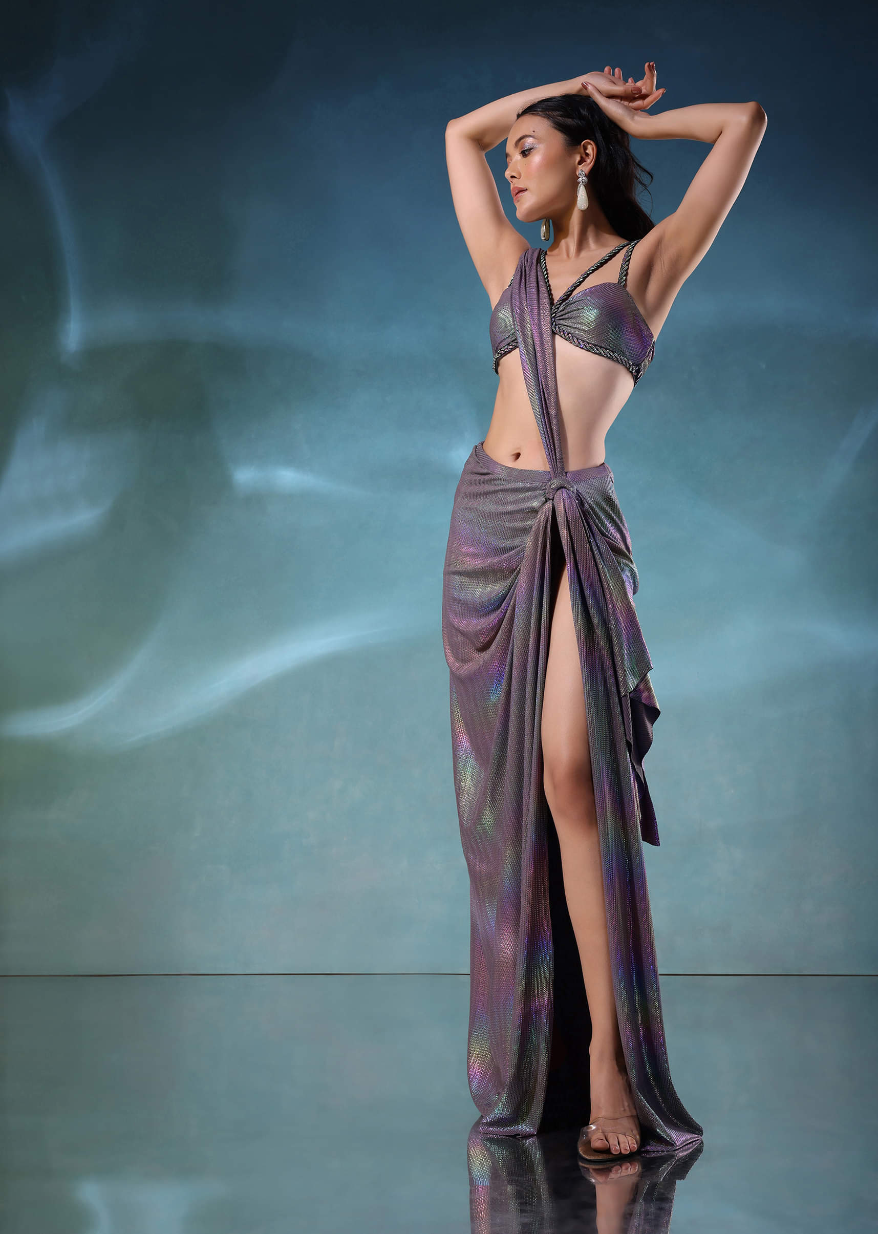 タンゴスリット鉄板10枚 Buy Mermaid Metallic Skirt And Top In Knit | KALKI Fashion