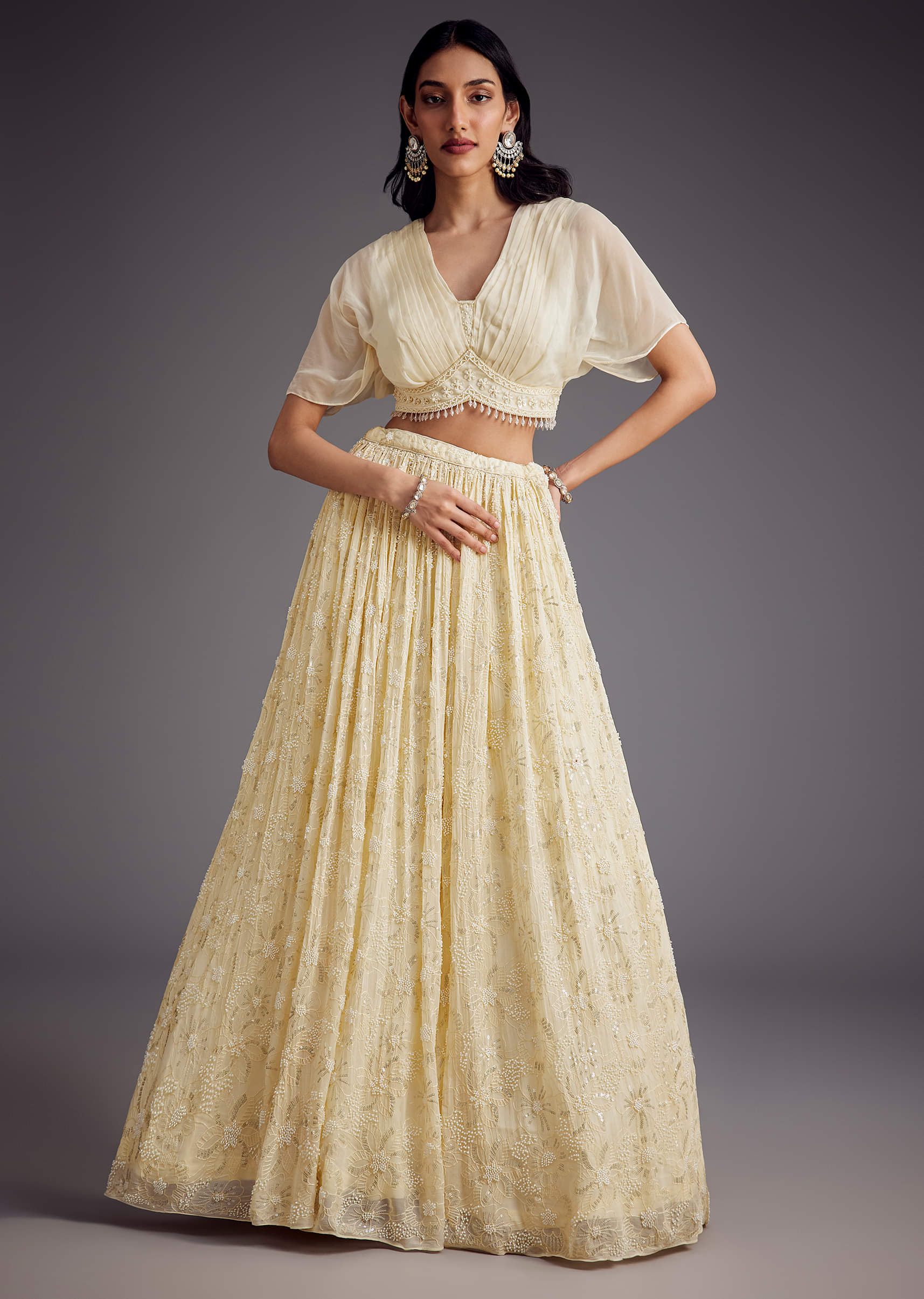 Aopt ORGANZA FRILL LAYERED SKIRT - CREAM（Ruffle Layered