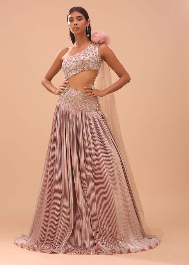 Petal Pink Embroidered Bridesmaid Gown