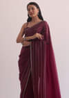 White Embroidered Tissue Saree With Unstitched Blouse