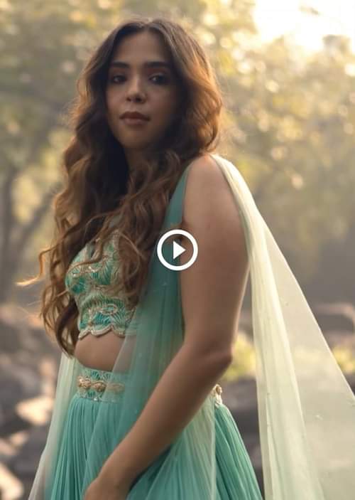 Buy Sea Green Skirt And Crop Top Set Adorned With Green