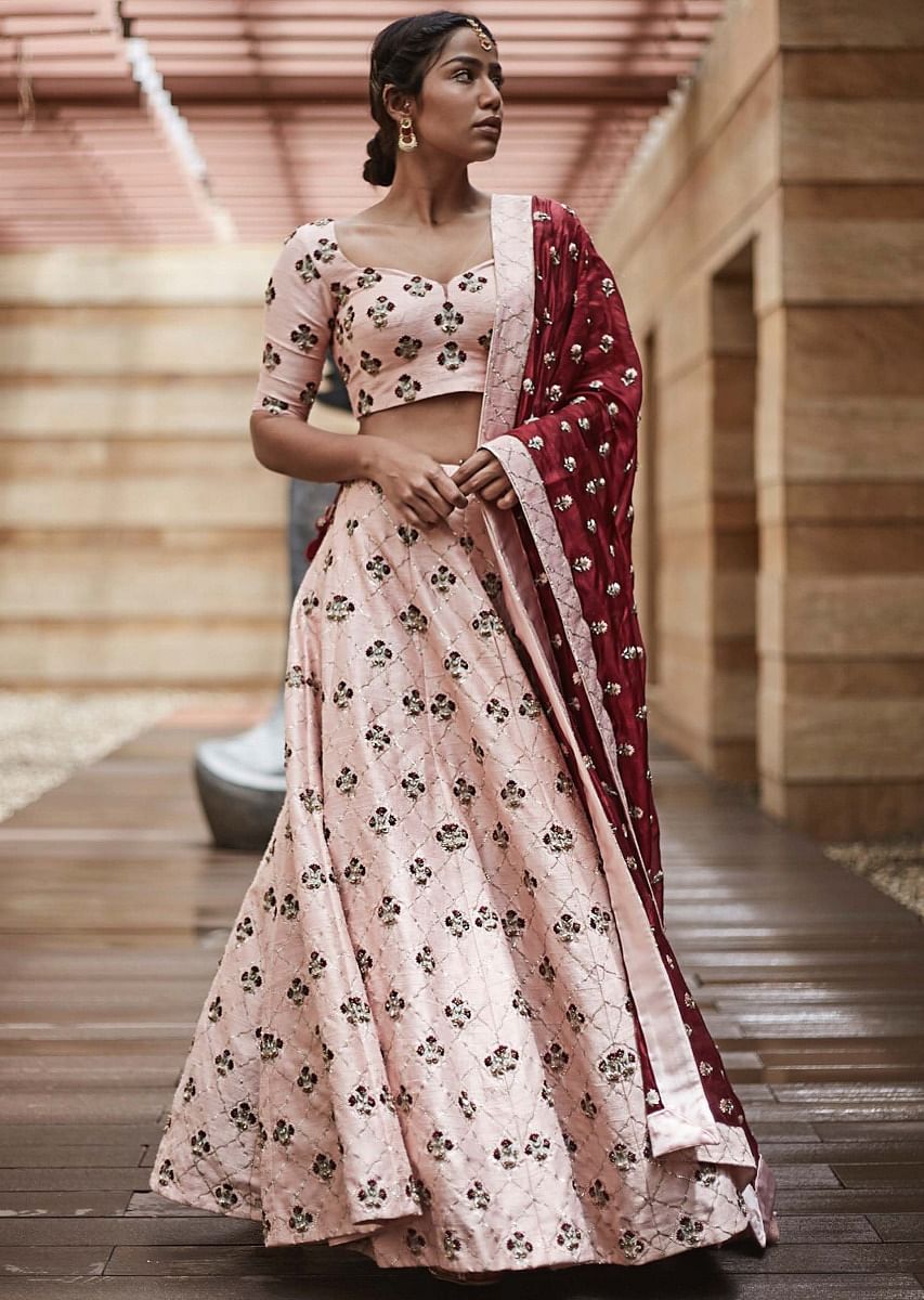 Baby Pink Lehenga Choli Dupatta outlet