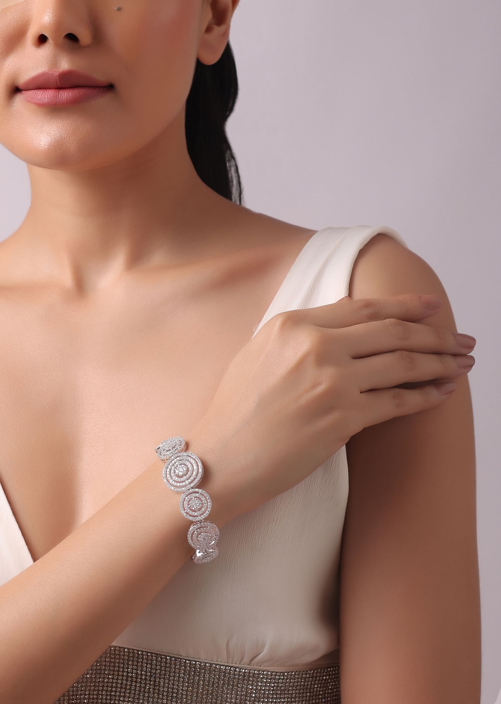 Buy 92.5 Sterling Silver Bracelet With Faux Diamonds Buy 92.5 Sterling Silver Bracelet With Faux Diamonds