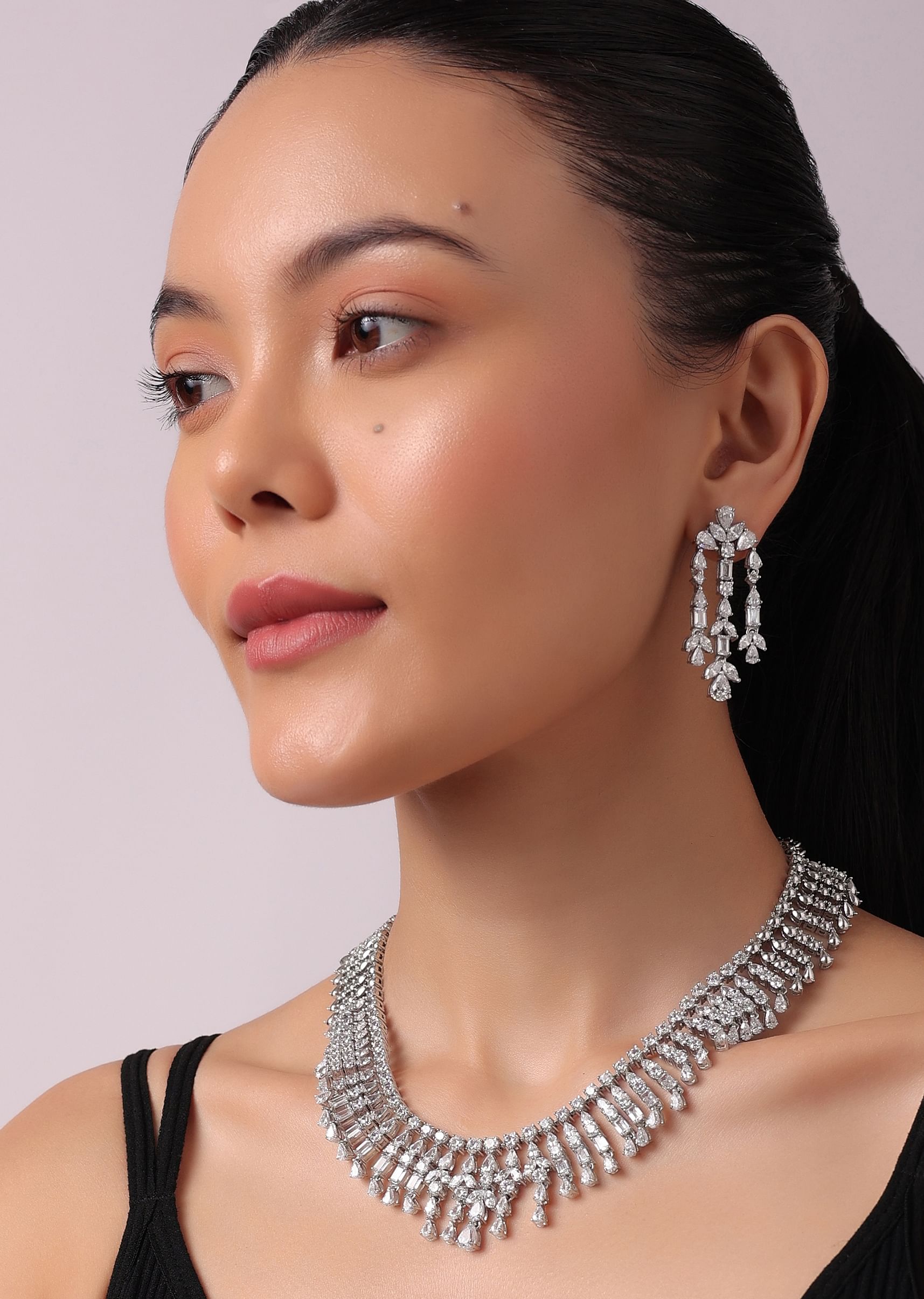 Pure silver necklace set hot sale
