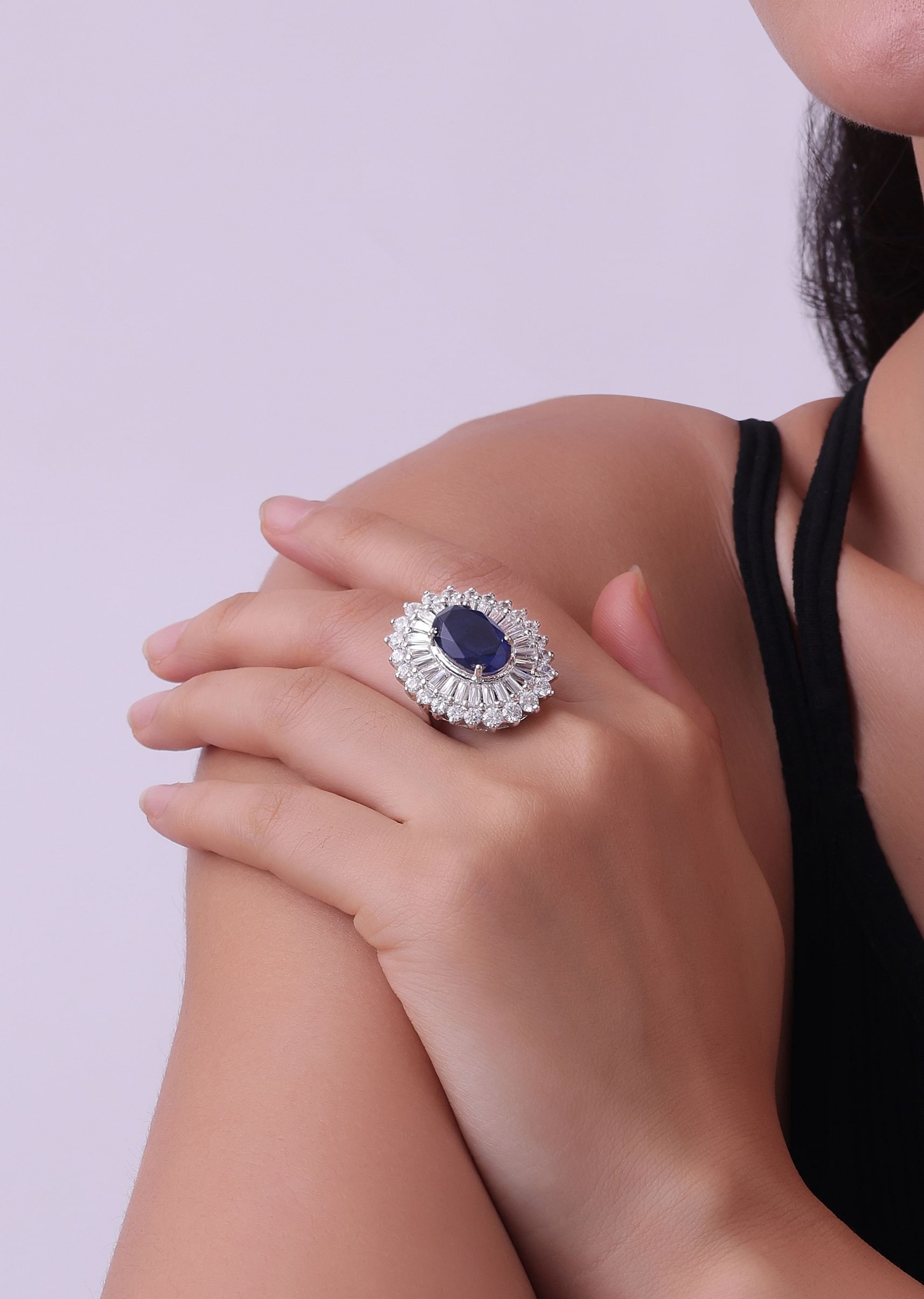 Silver studded ring discount