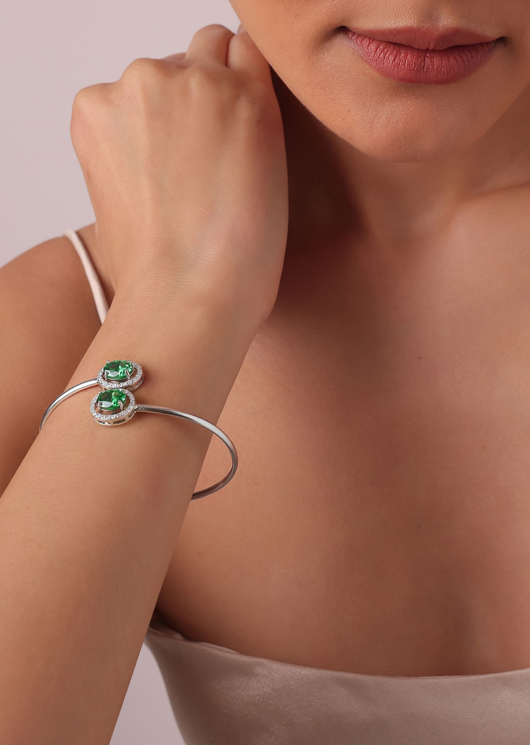 Green and silver bracelet store