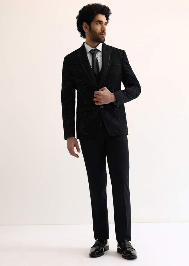Black Embroidered Tuxedo