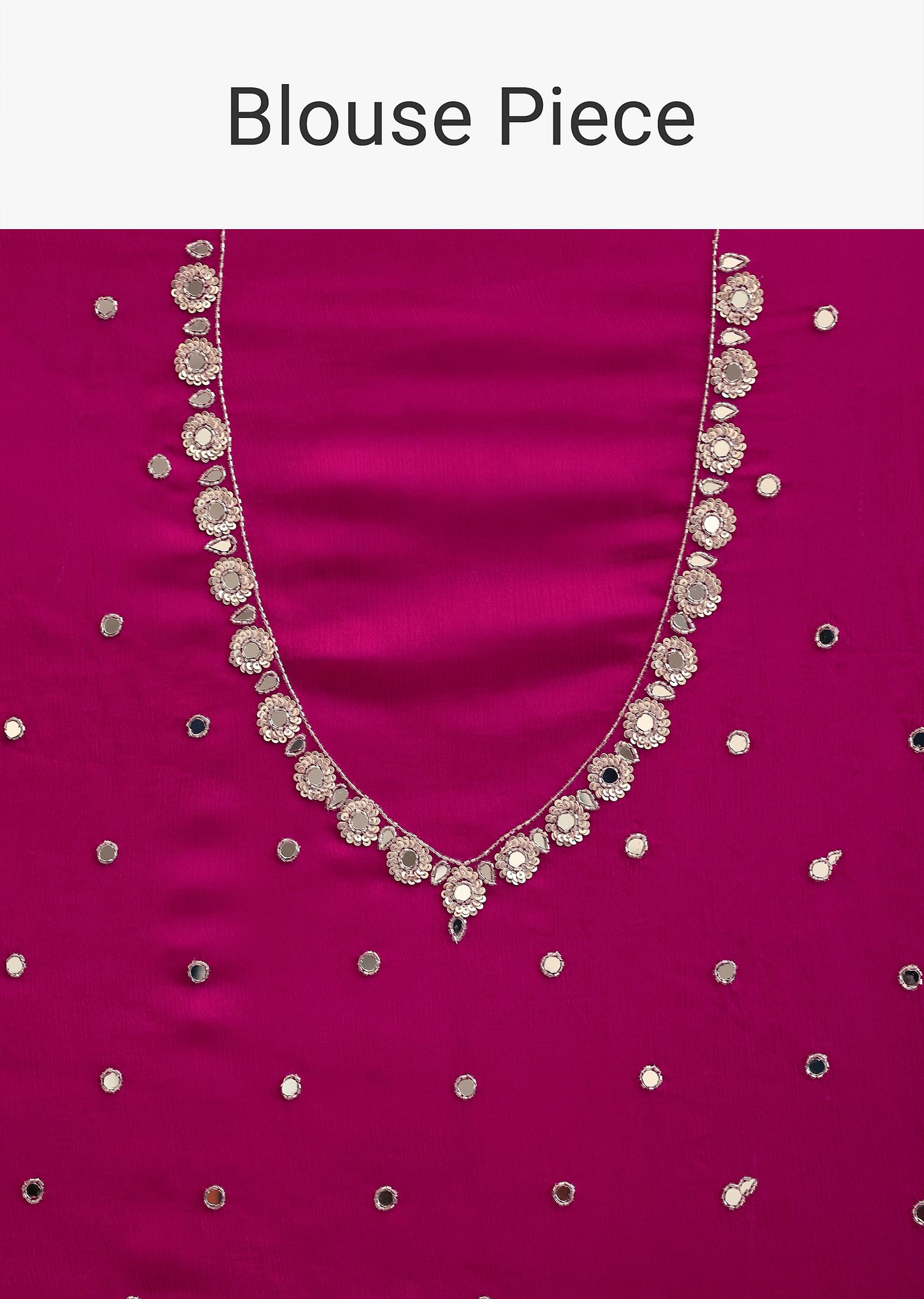 定期入れの Pink Buy Satin Border Scallop Motif Floral With Saree Chinon 着物・浴衣