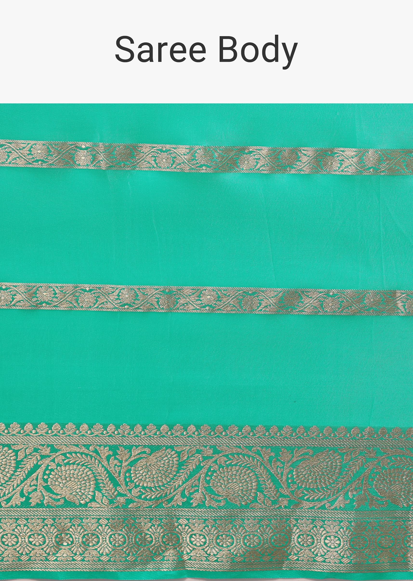 Buy Aqua Blue Silk Saree In Zari Work With Unstitched Blouse