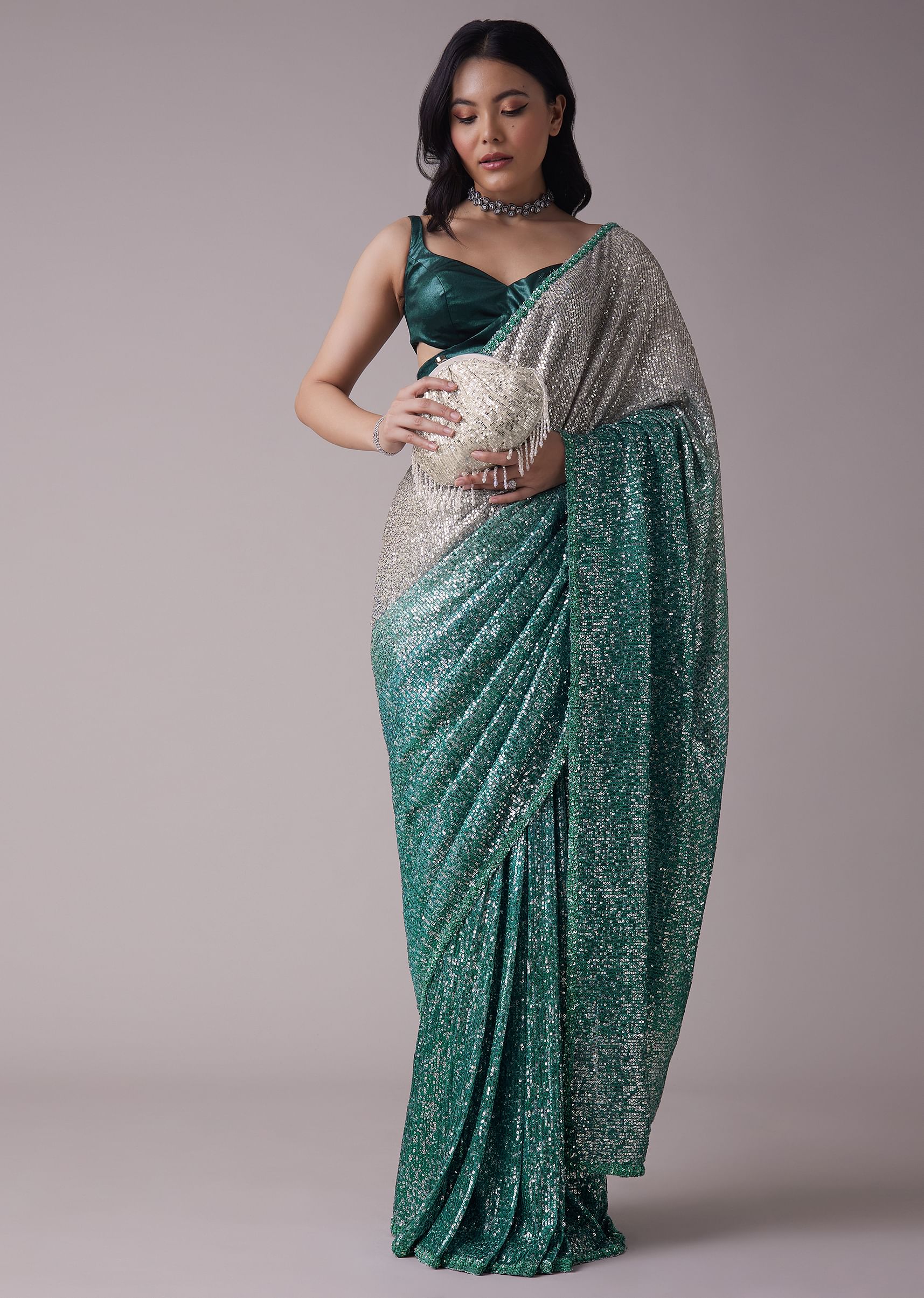 Sequins saree online top