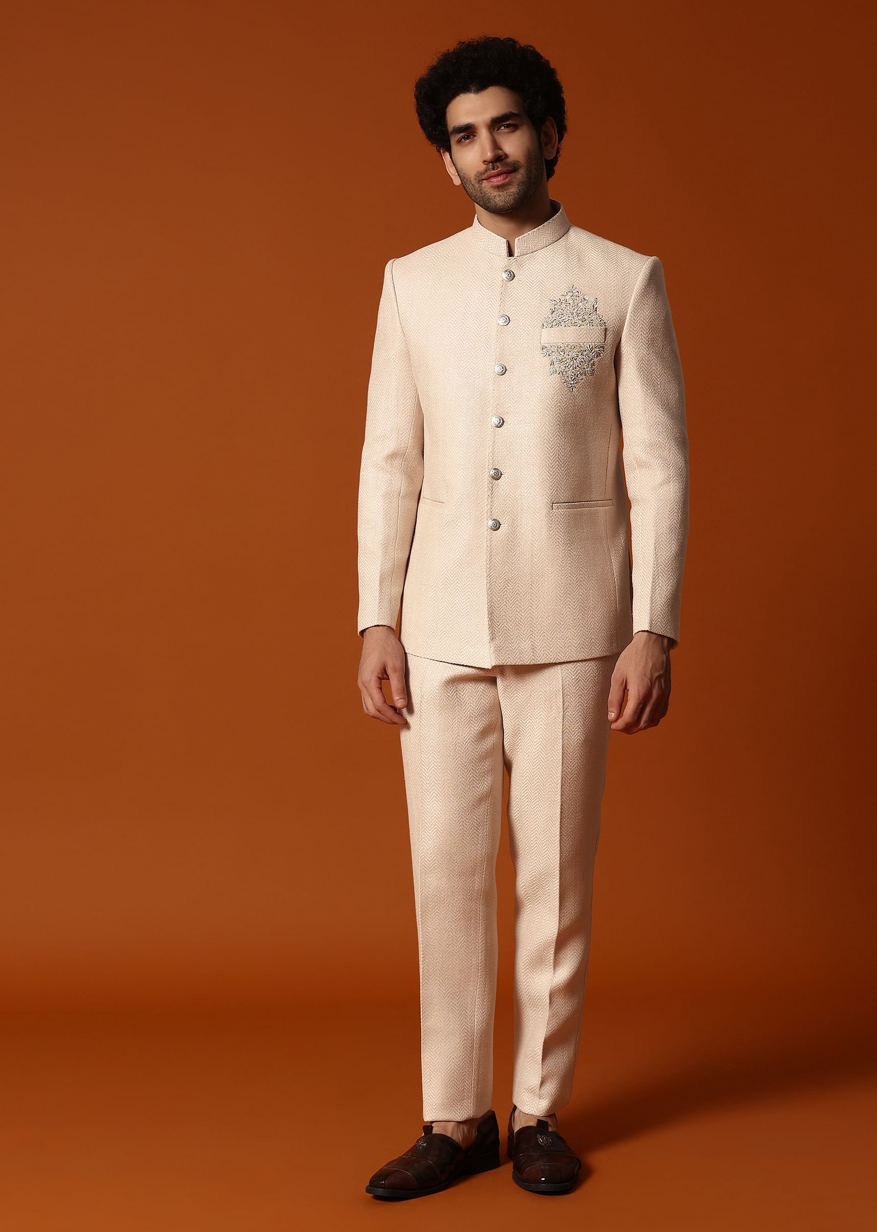 Beige jodhpuri suit clearance