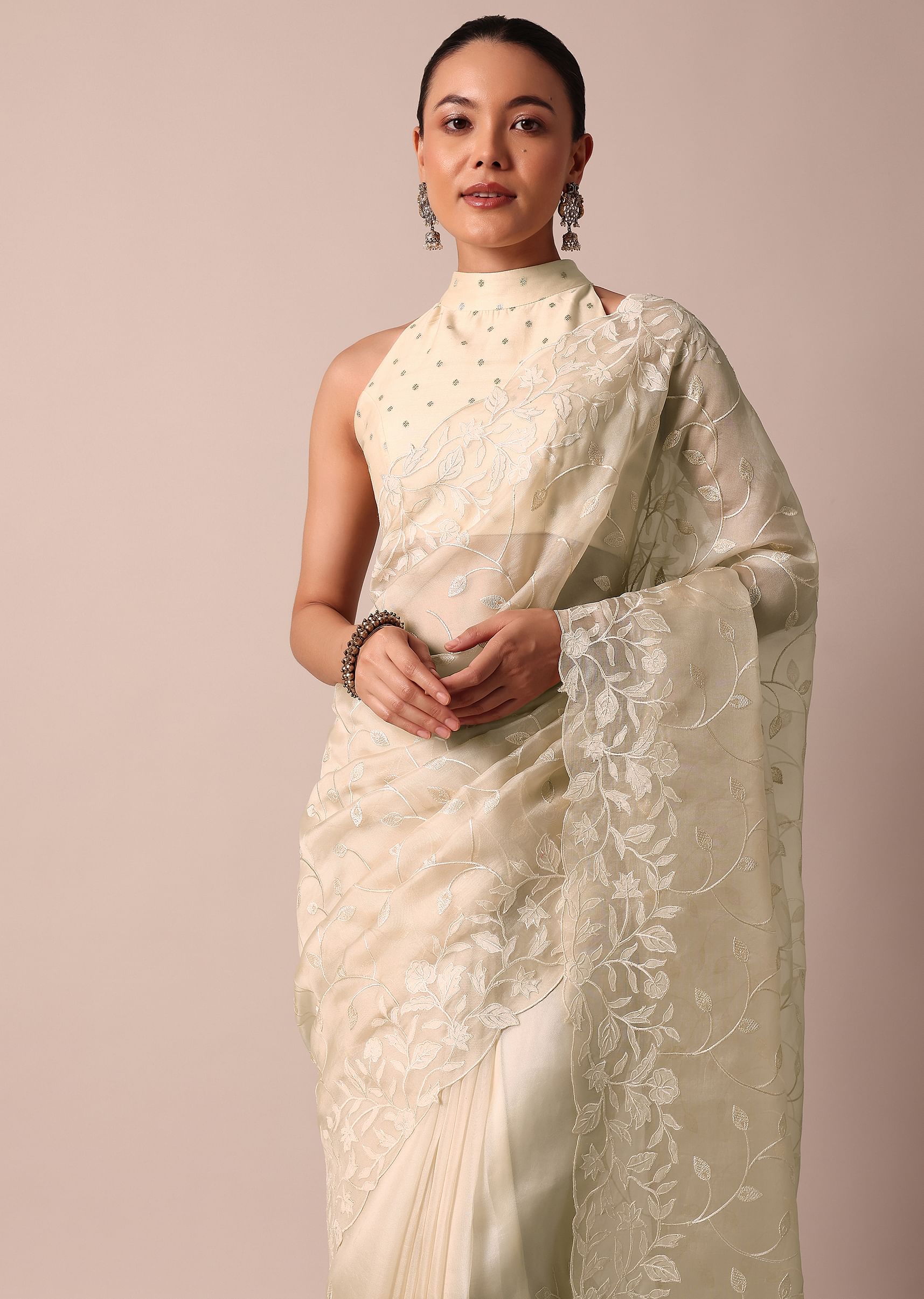 Soft organza saree sale