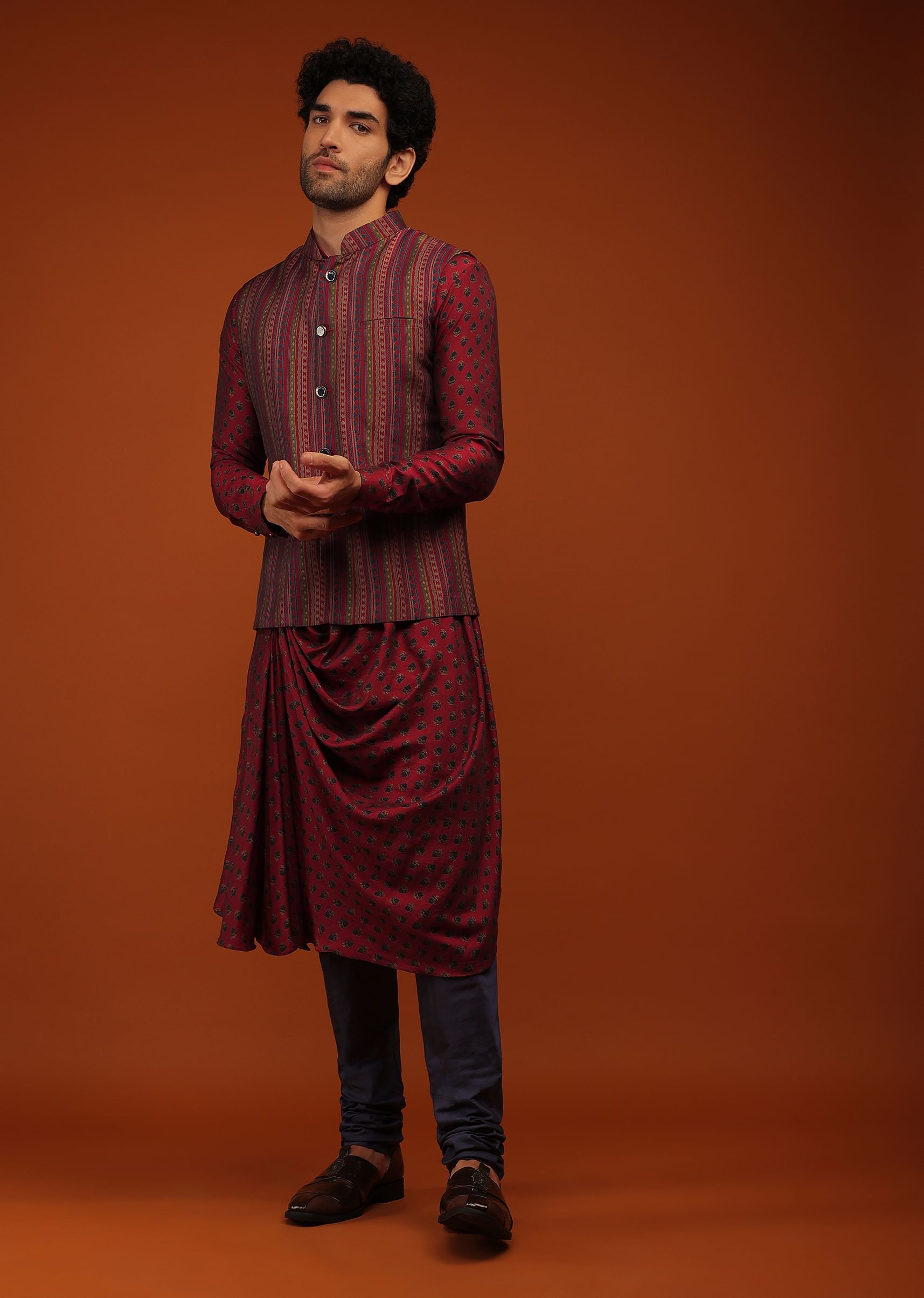 Nehru jacket for red kurta sale
