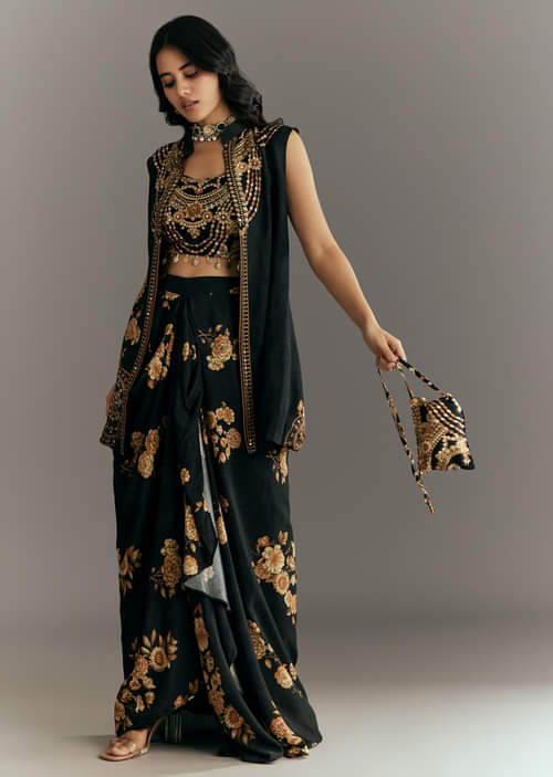 black-muslin-croptop-set-with-floral-printed-skirt-jacket-sg313214-1.jpg