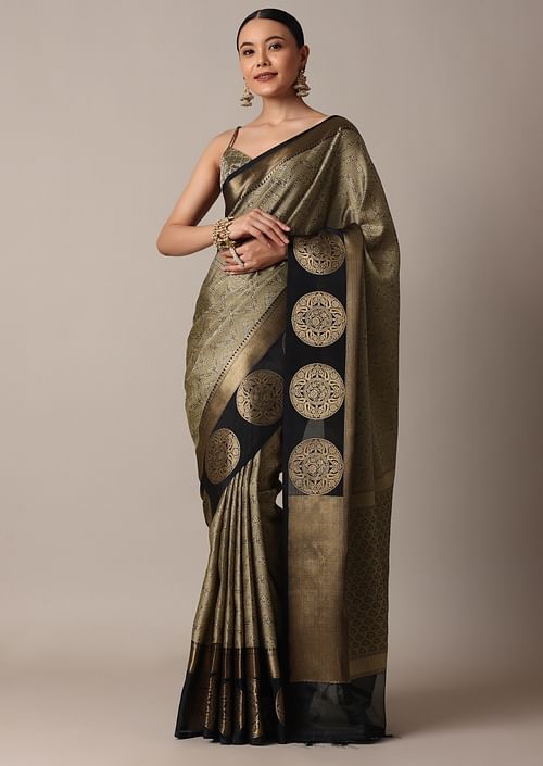 Image Vicente Rama image beautiful image beautiful image beautiful image beautiful image beautiful - Buy Black Banarasi Tunchui Silk Saree With Gold Motifs And ...