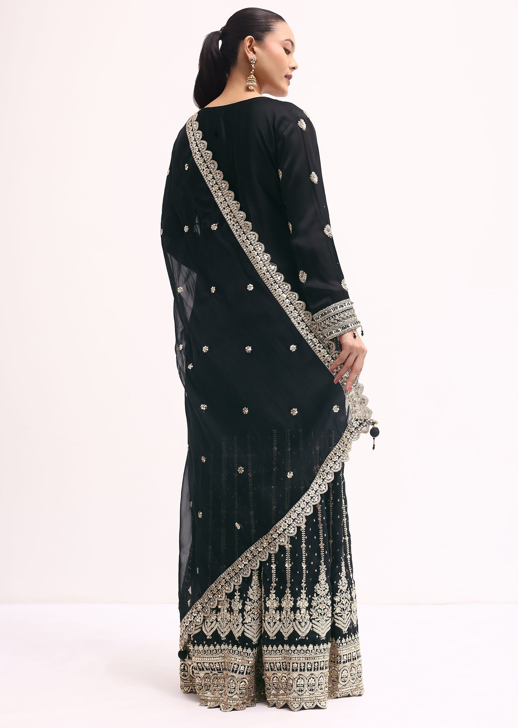 Embroidered kurta skirt set 2025