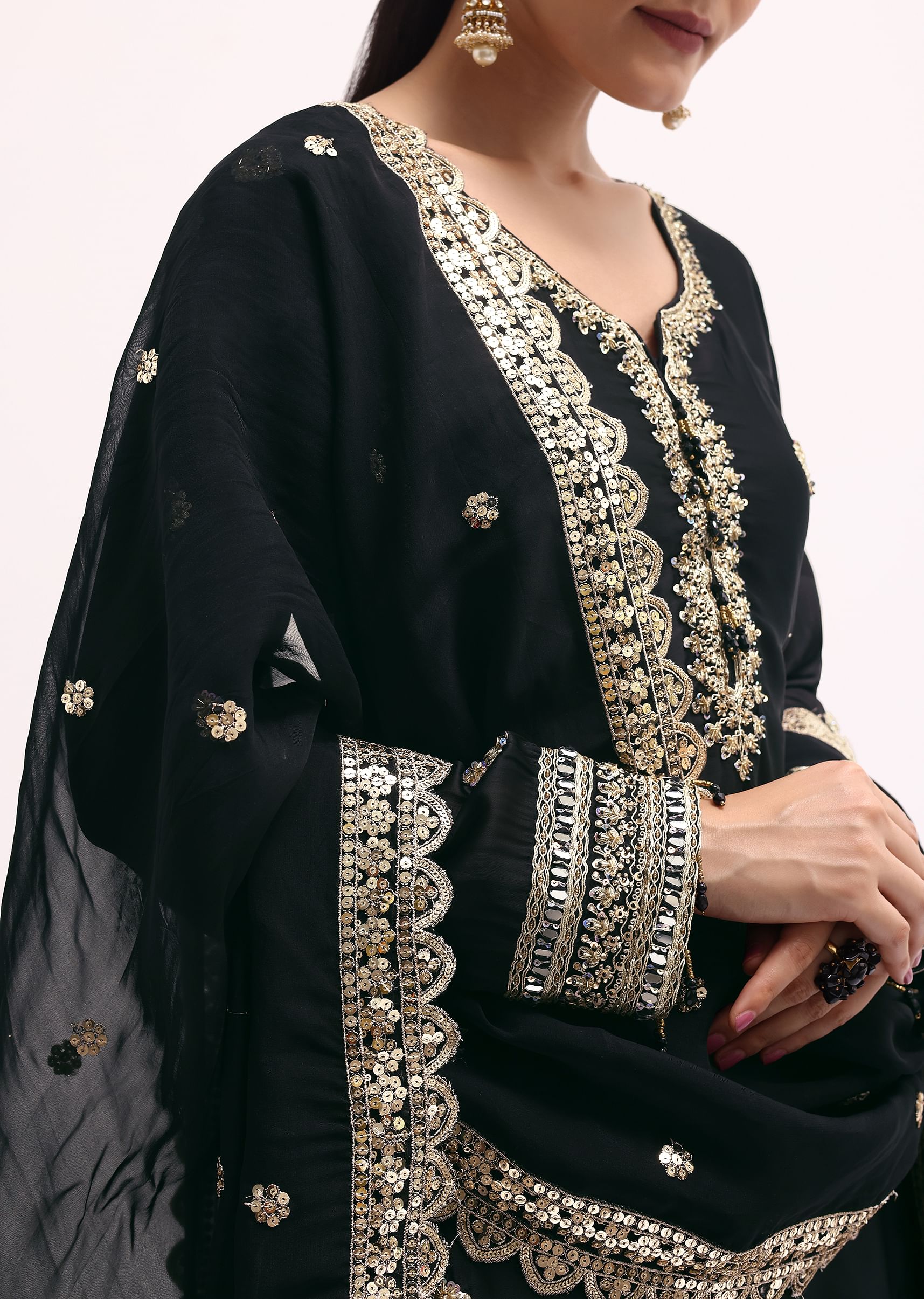 Embroidered kurta skirt set cheap
