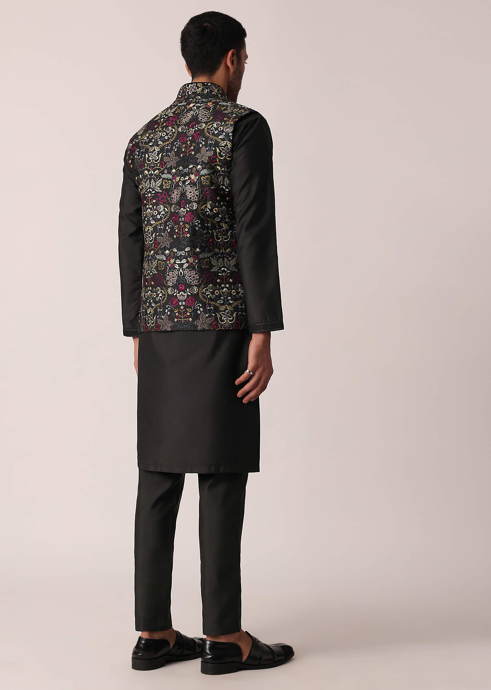 Buy Black Festive Jacket Kurta Set For Men Buy Black Festive Jacket Kurta Set For Men