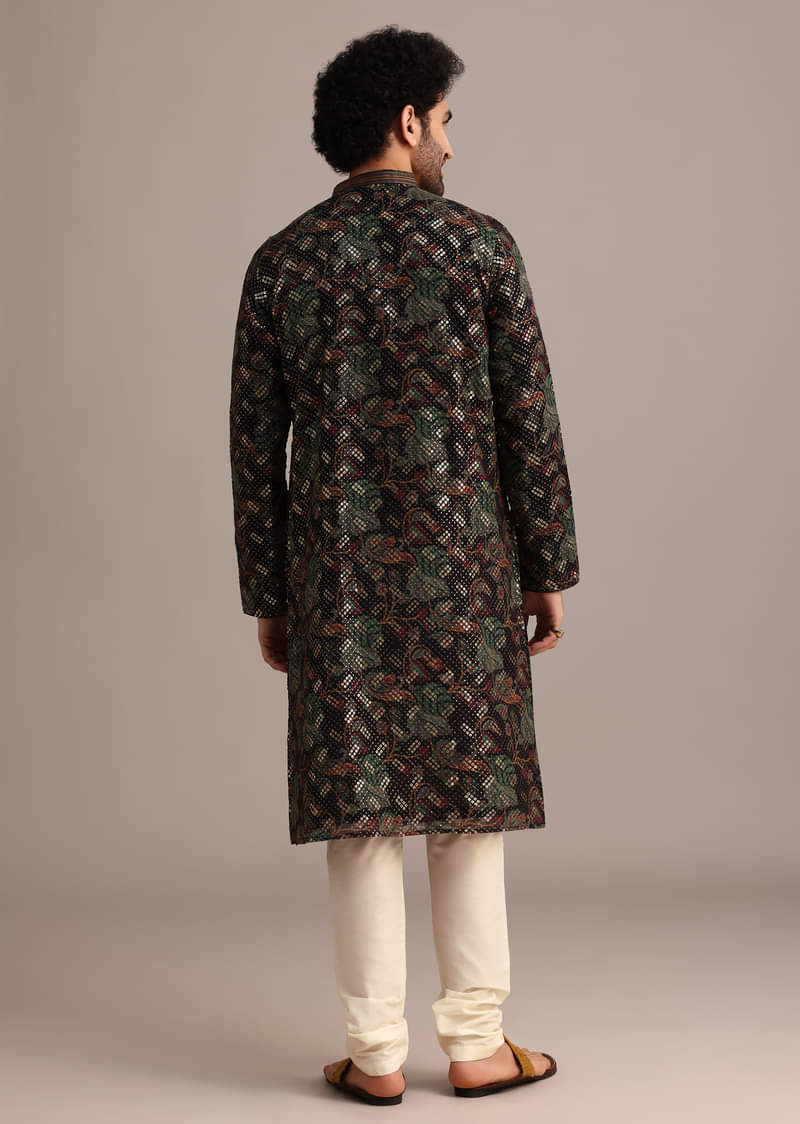 Black Georgette Sequin Work Kurta Set