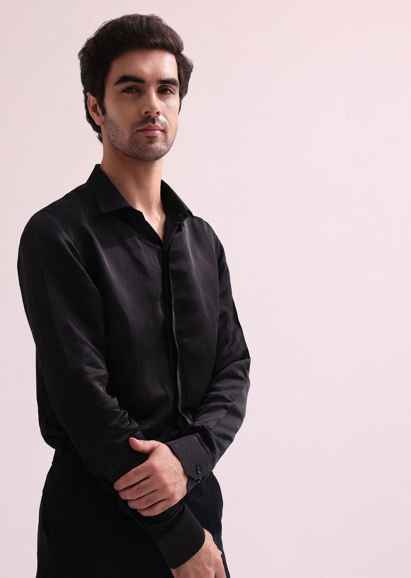 Buy Black Indo Western Lapel Jacket With Shirt And Pant KALKI Fashion India