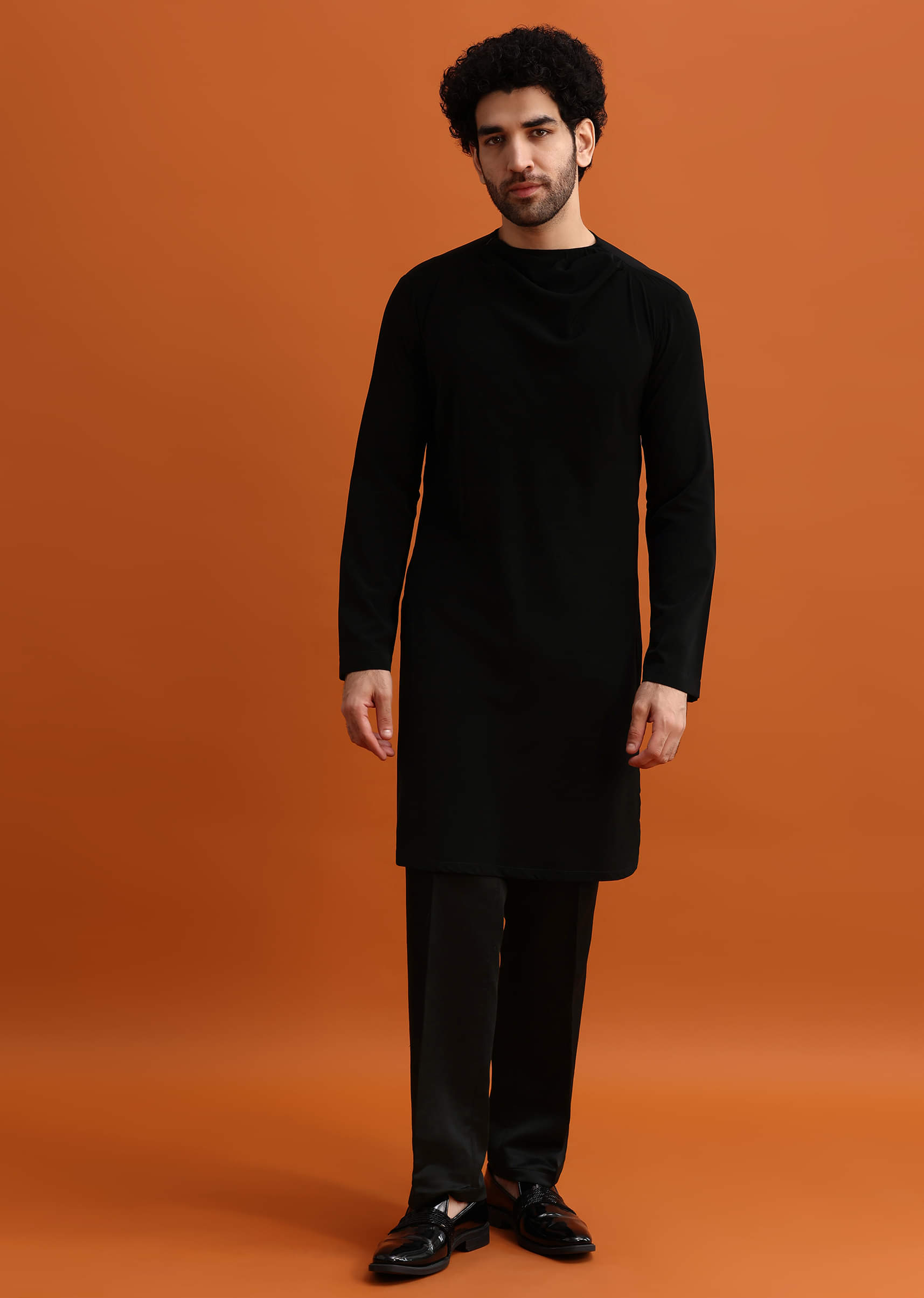 Buy Black Indowestern Set With Hand Work For Men | KALKI