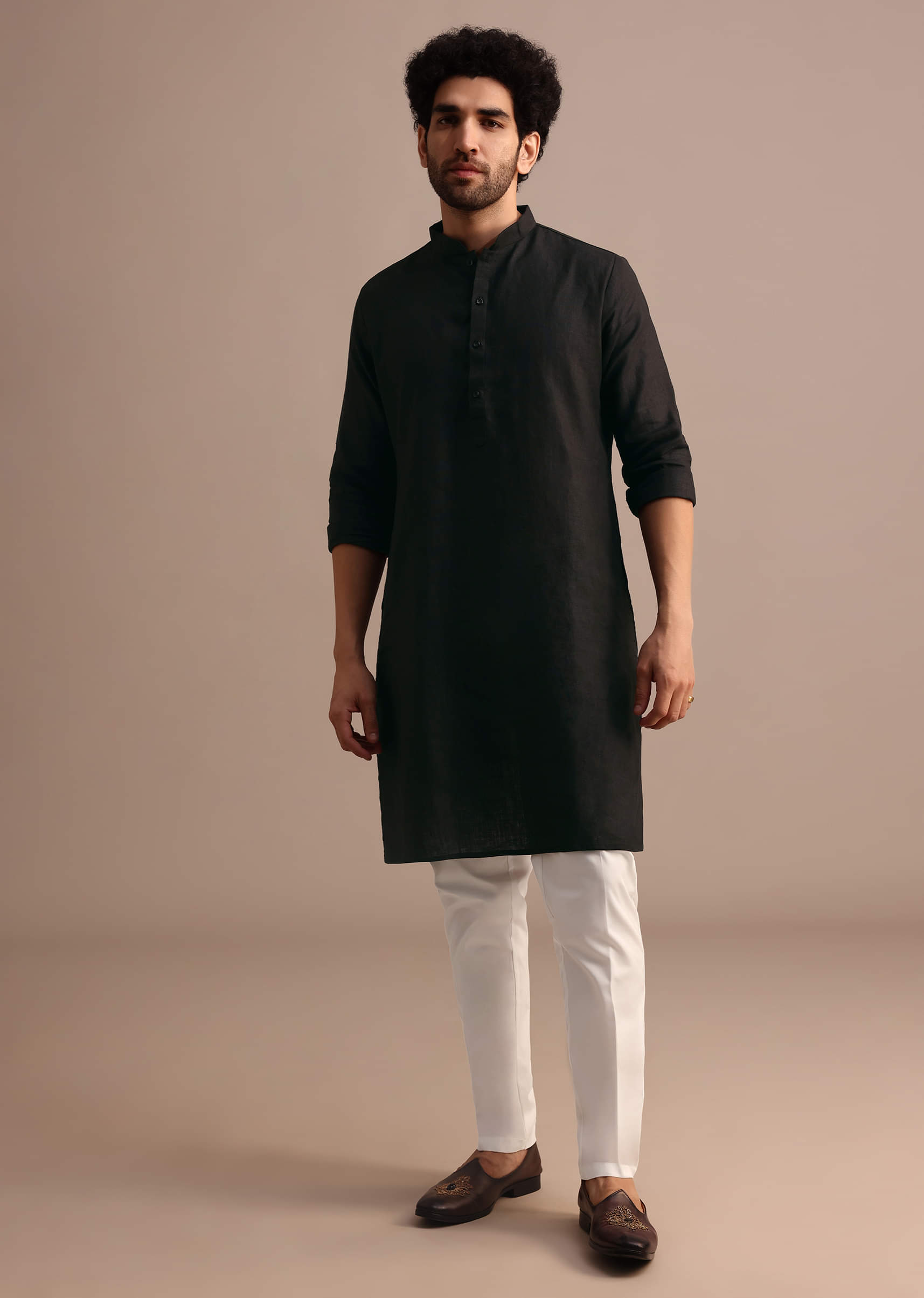 Buy Black Kurta Jacket Set With Resham Work Buy Black Kurta Jacket Set With Resham Work