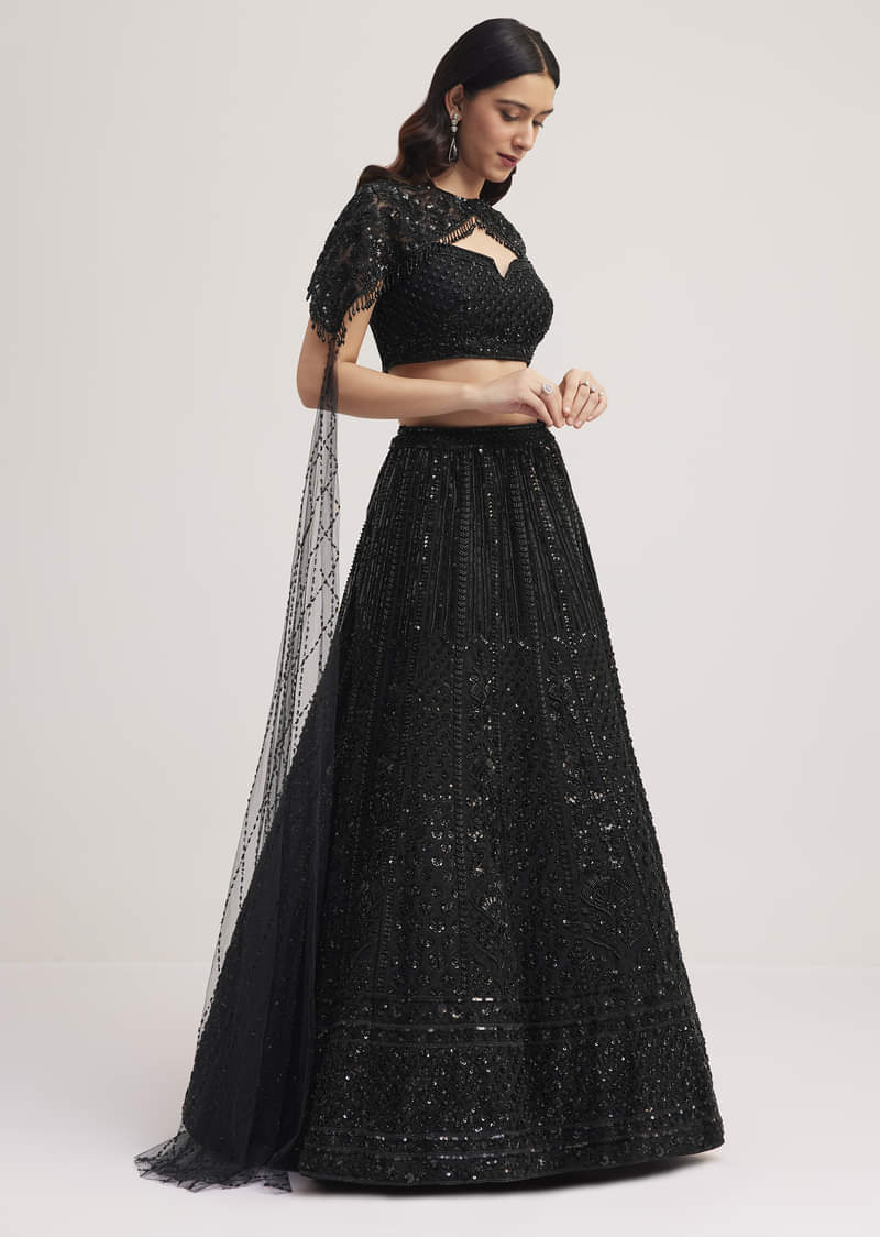 buy black lehenga online