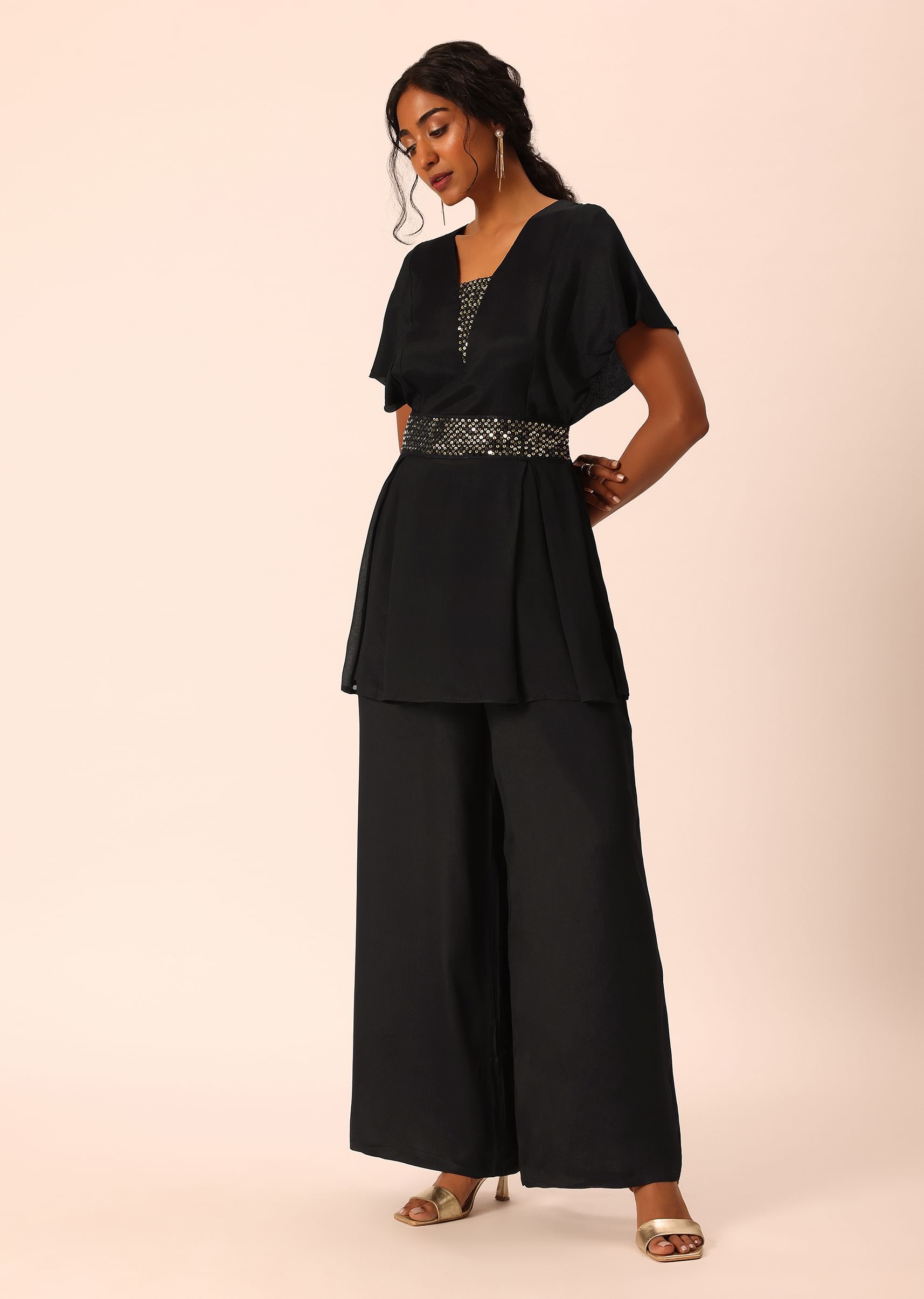 Kurtis on black palazzo new arrivals