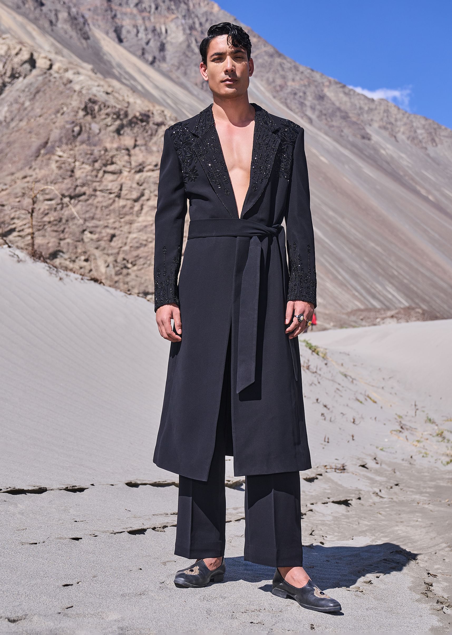 Black coat belt hot sale