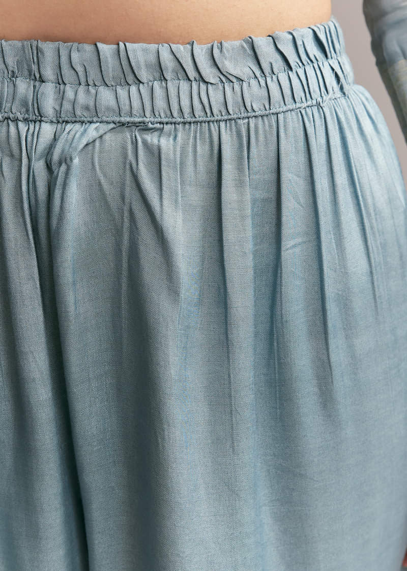 Blue Banarasi Kurta Set