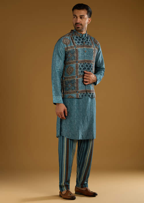 blue-linen-kurta-jacket-set-for-men-with-hand-block-ajrakh-print-sg359220-1.jpg blue-linen-kurta-jacket-set-for-men-with-hand-block-ajrakh-print-sg359220-1.jpg