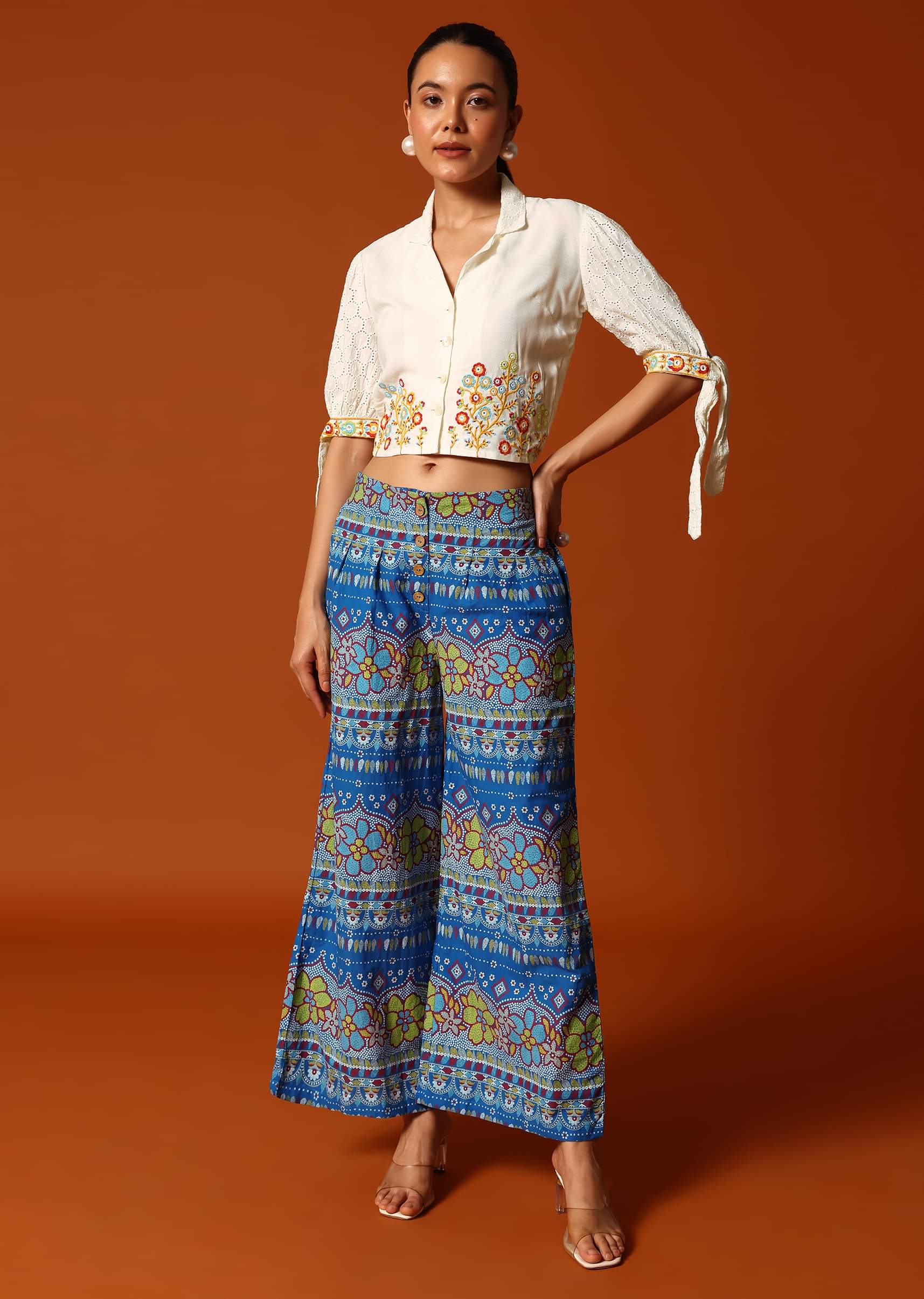 White palazzo with top cheap