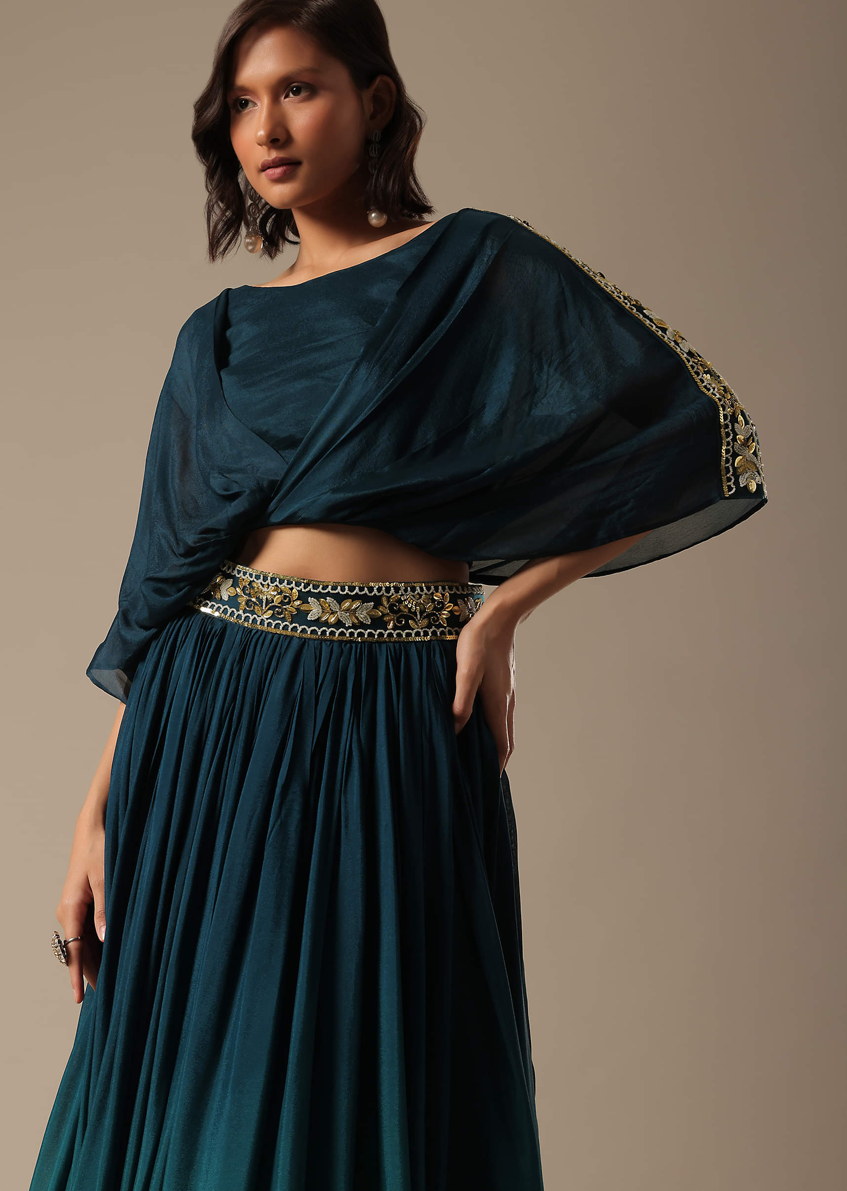 Embroidered skirt work top