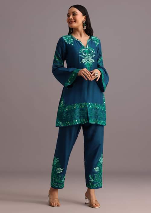 Blue Resham Work Co-ord Set