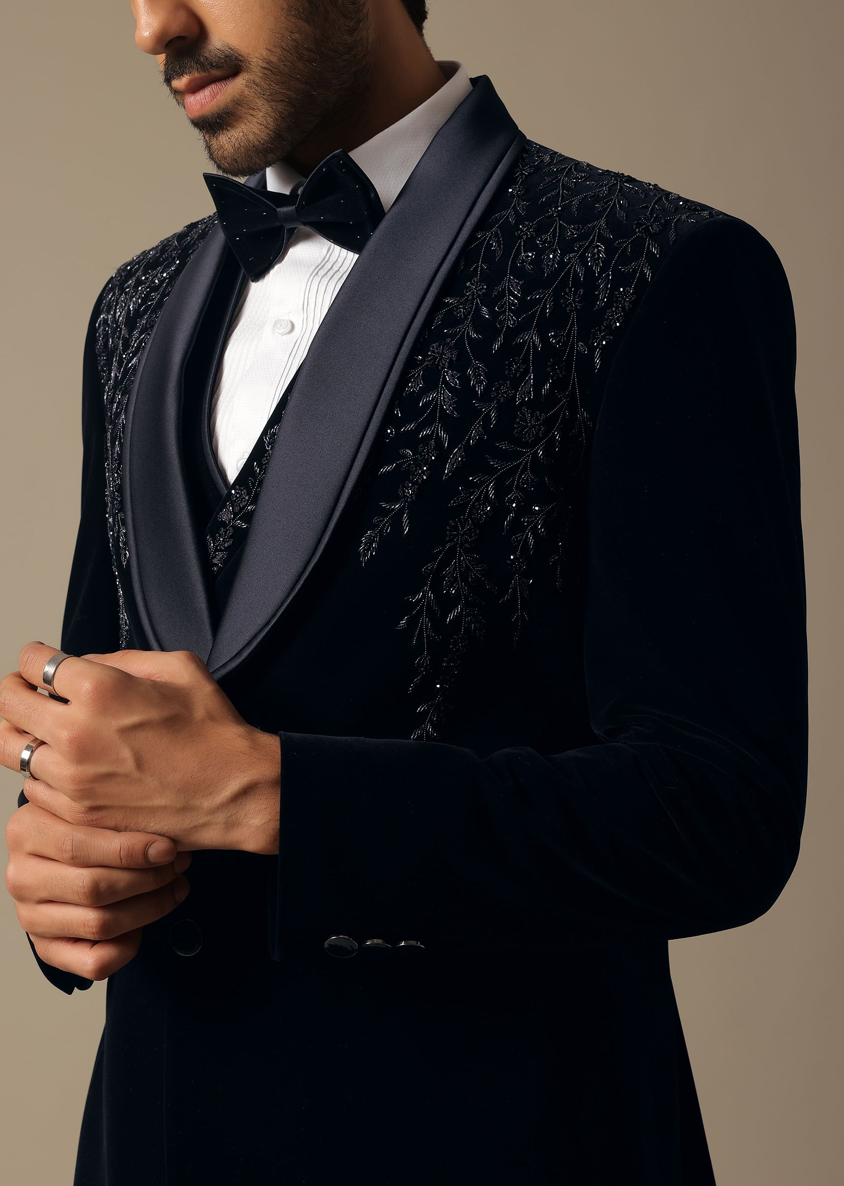 Dark blue velvet tuxedo online