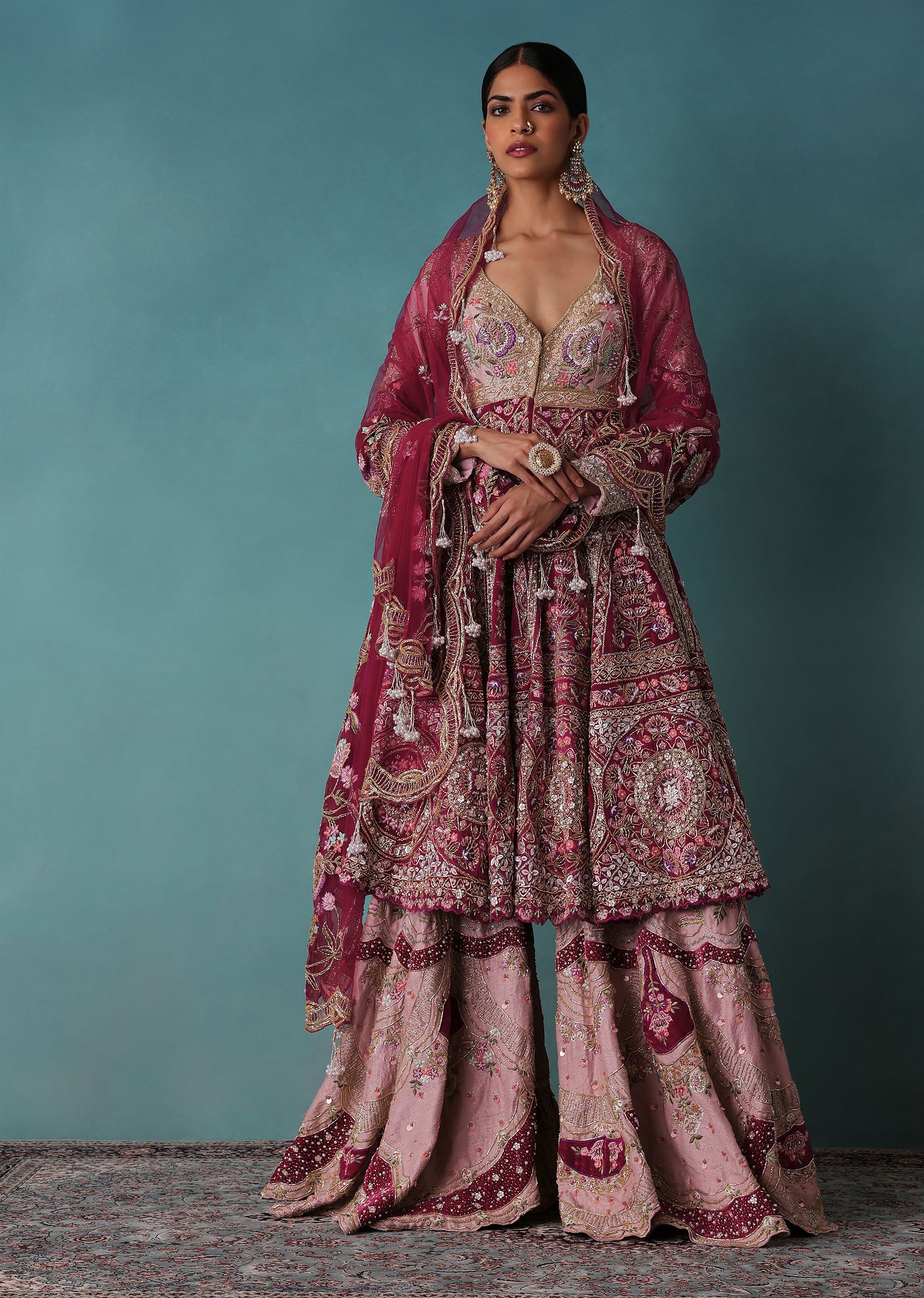Sharara lehenga bridal hotsell