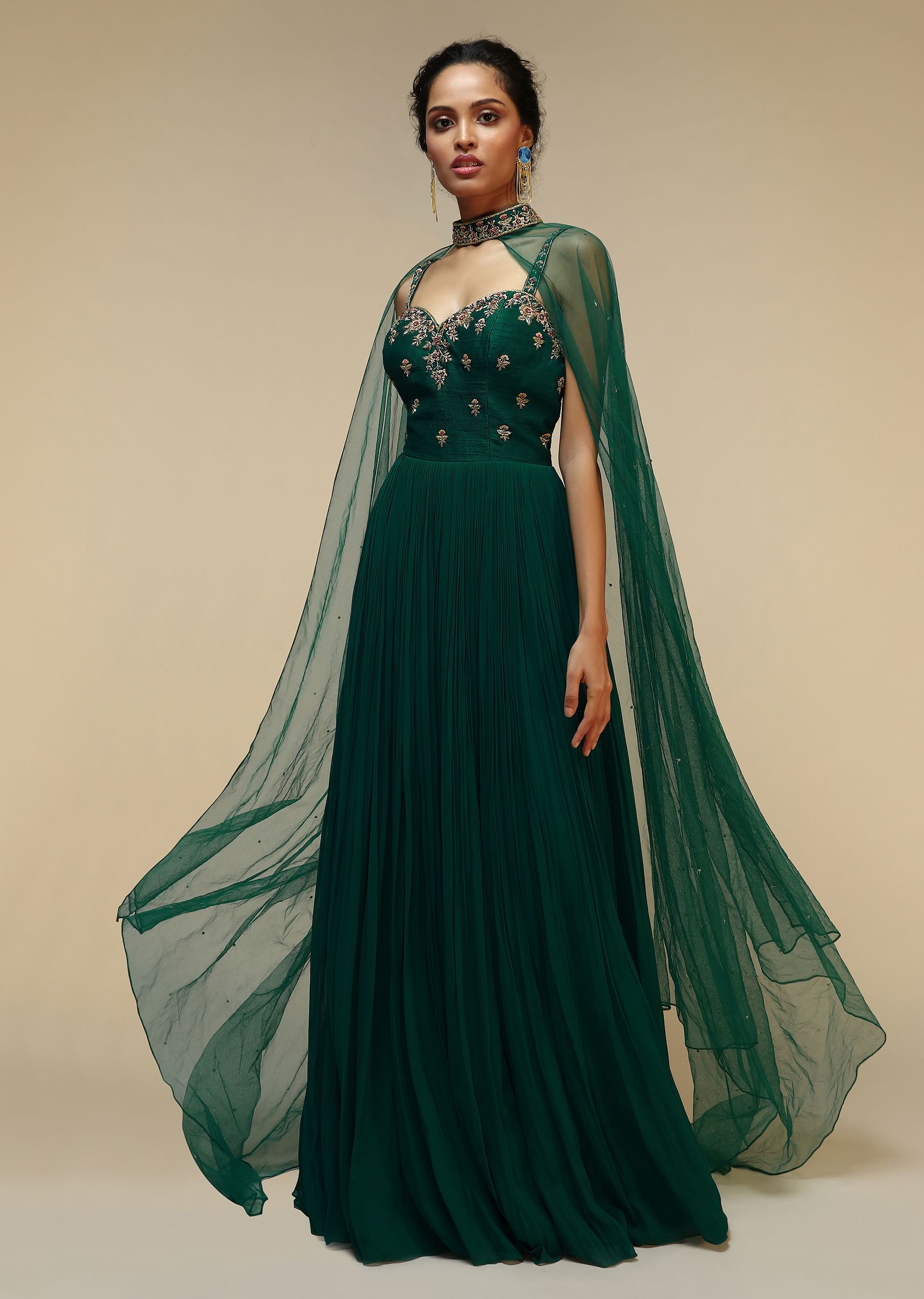 Green designer gown store