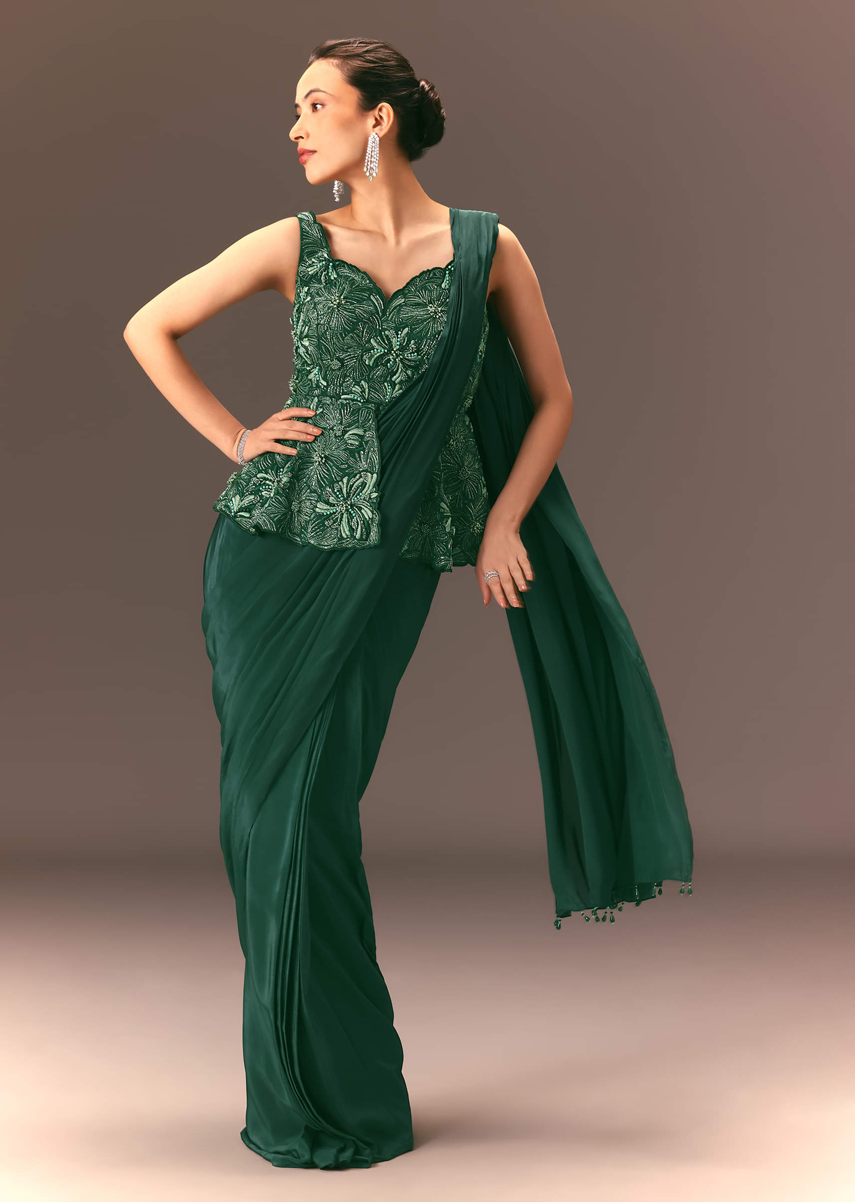 Peplum jacket for saree top