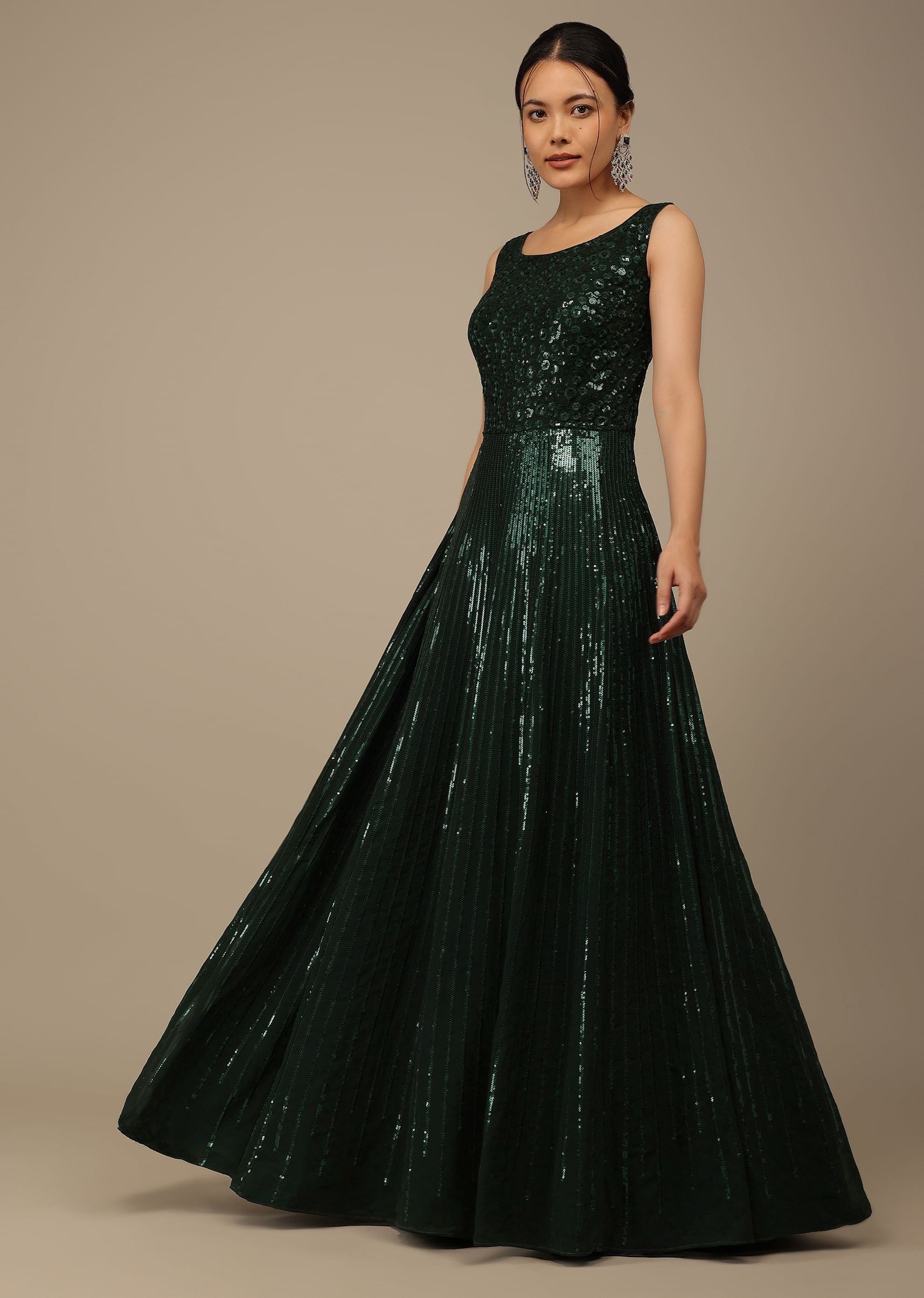 Bottle green sequin dress shop