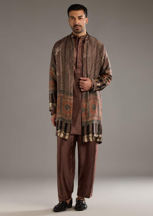 brown-modal-linen-kurta-jacket-set-for-men-with-hand-block-ajrakh-print-sg359326-1.jpg brown-modal-linen-kurta-jacket-set-for-men-with-hand-block-ajrakh-print-sg359326-1.jpg