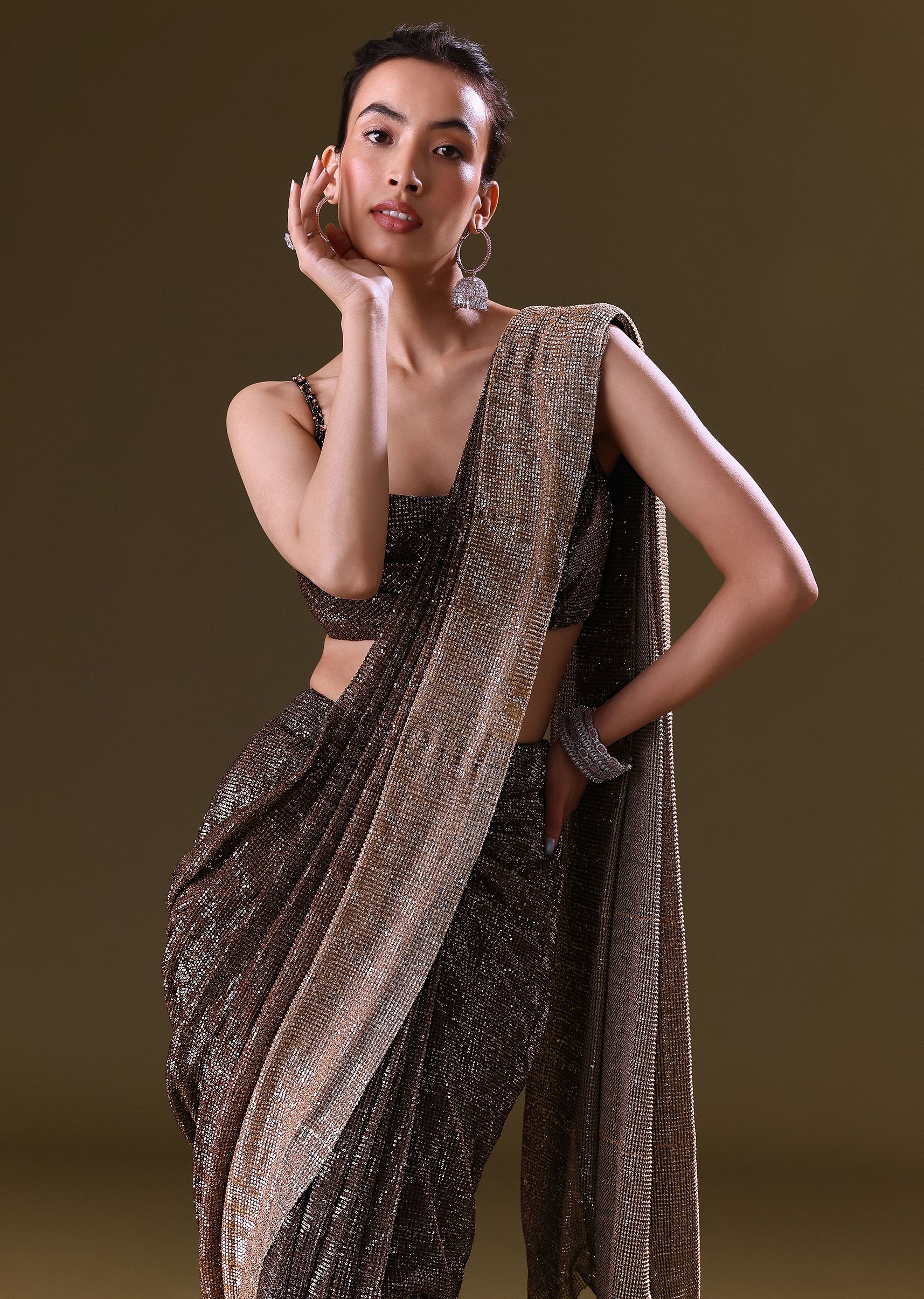 Buy pre stitched saree hot sale