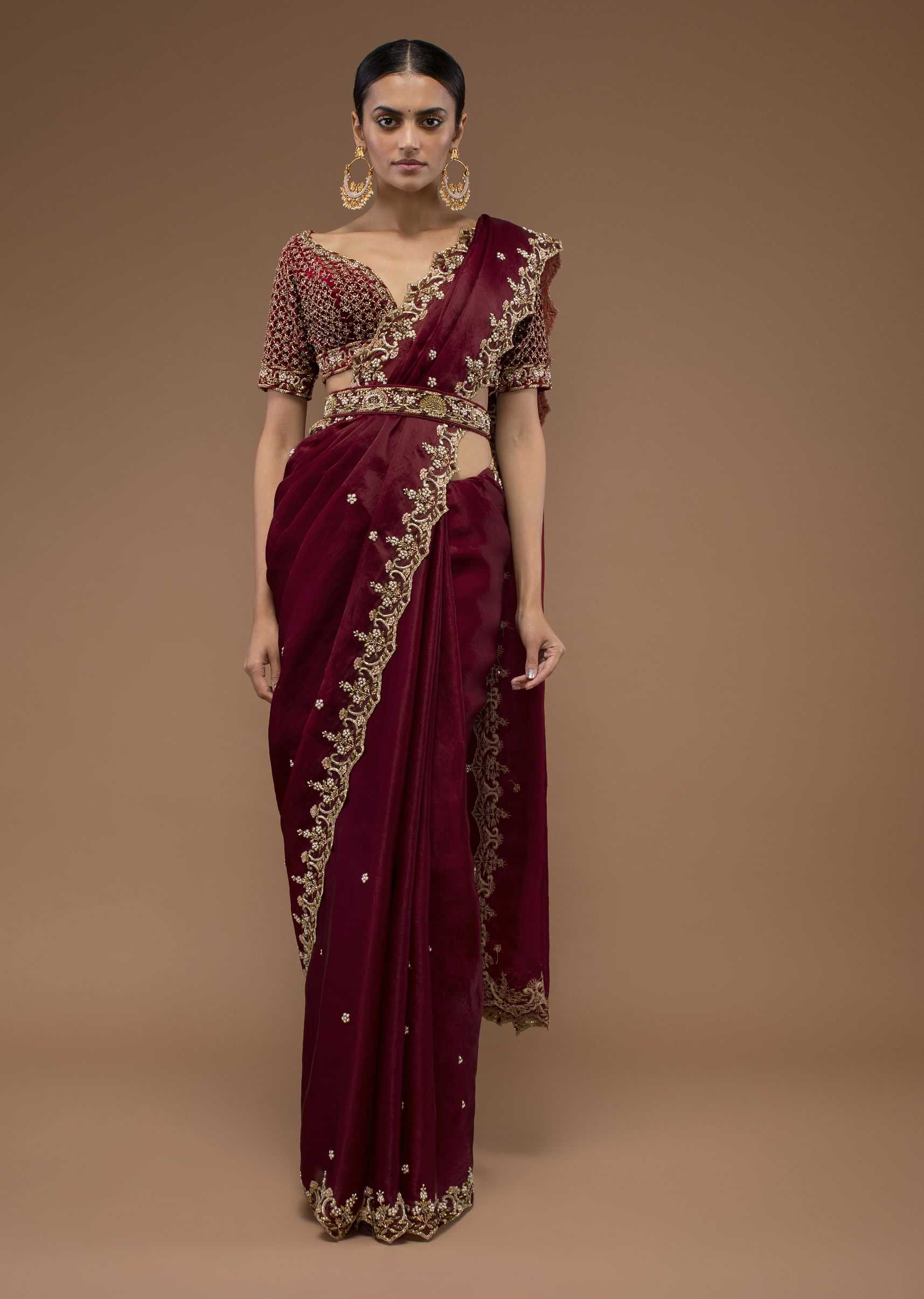 新製品情報も満載 cardinal_red_organza_saree_set スーツ・フォーマル・ドレス
