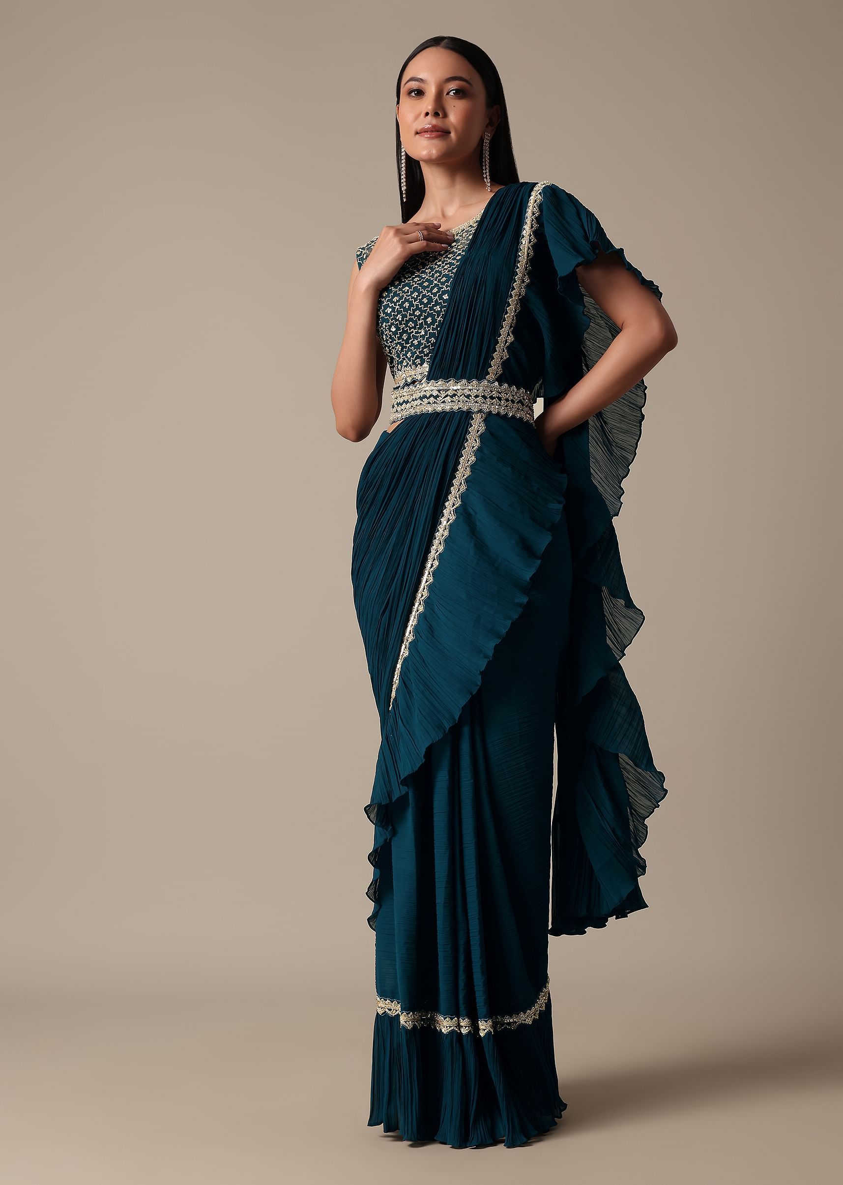 Buy Readymade Sarees Ready to Wear Sarees Prestitched Pleated Sarees Online KALKI Fashion