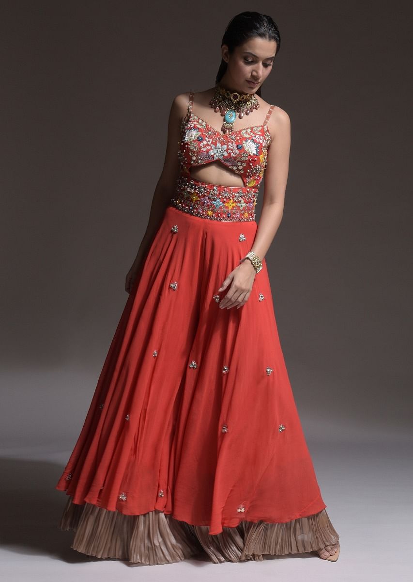 Coral jumpsuit outfit deals