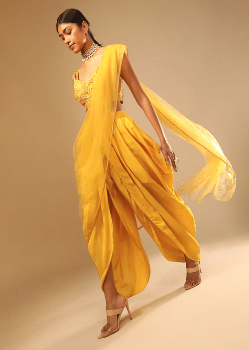 Dhoti with crop top discount