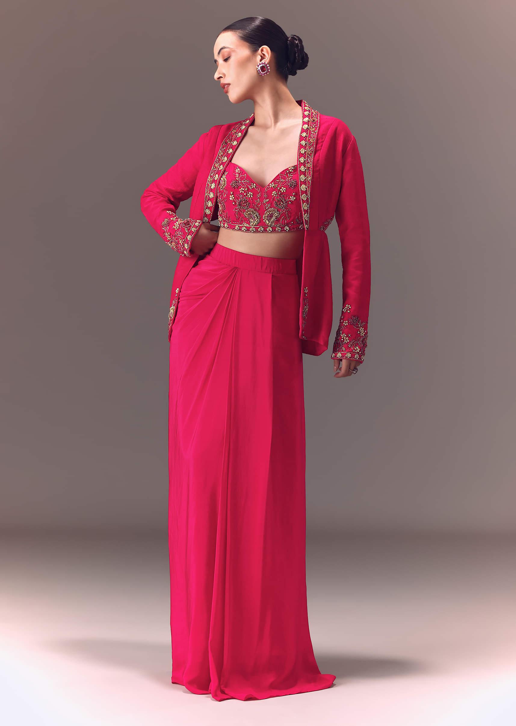 Hot pink embellished skirt new arrivals