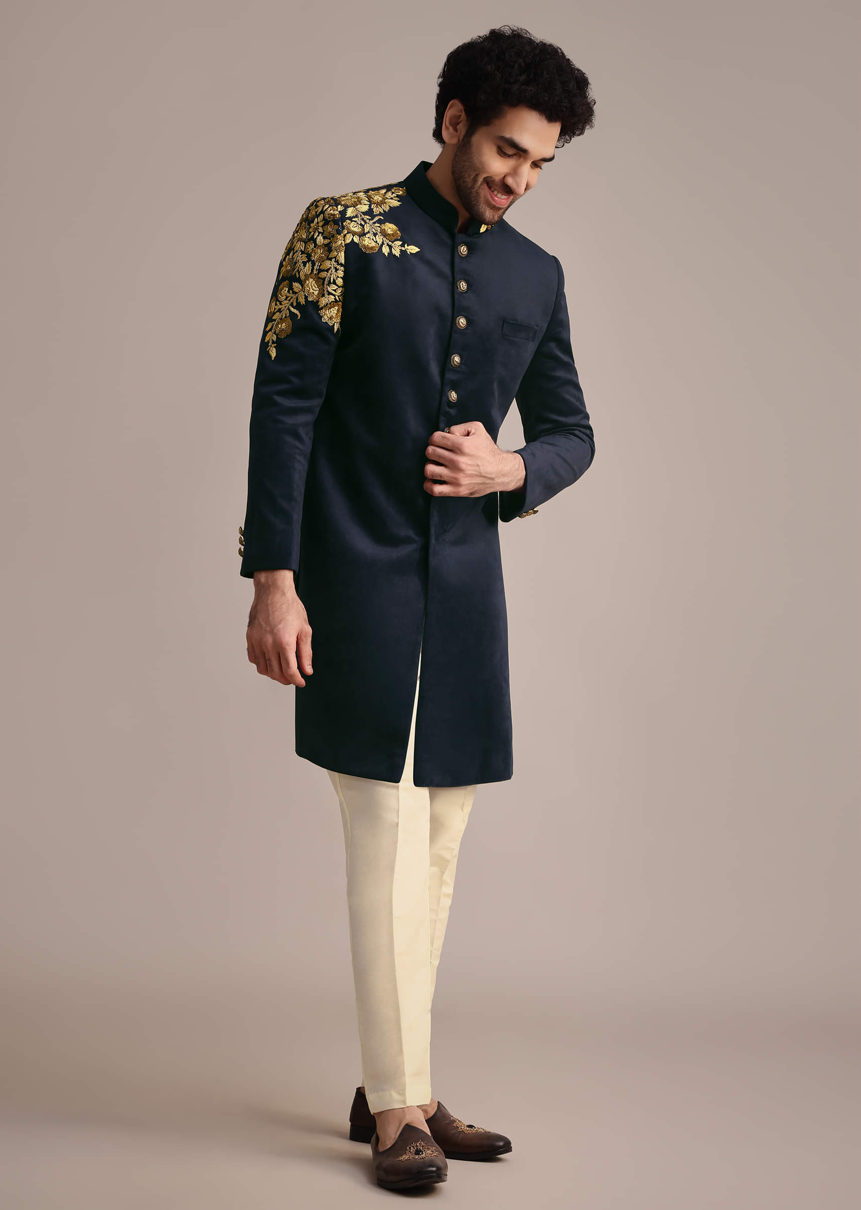 fei　rglシャツ Buy Blue Velvet Fusion Zari Jodhpuri Suit