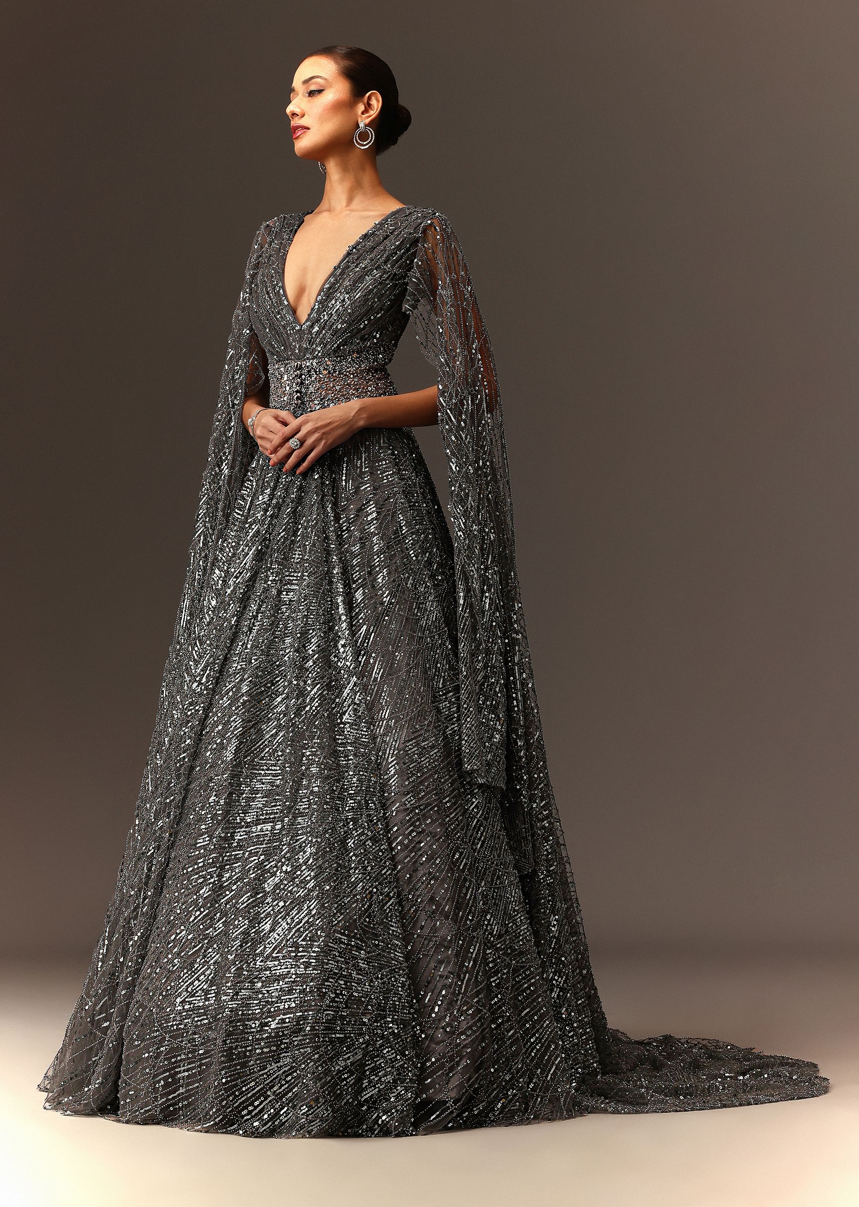 Dark grey gown online