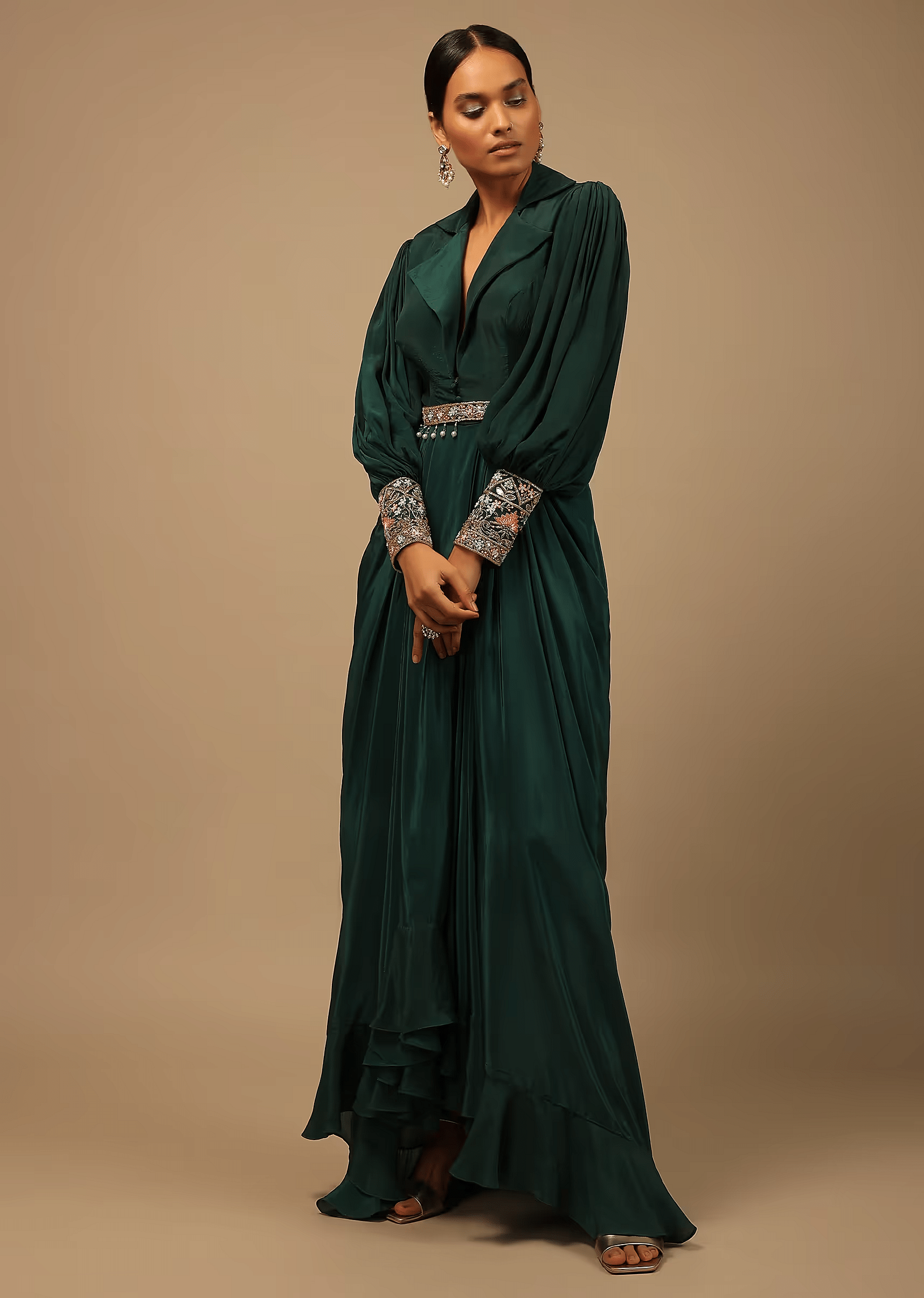 Green high low dress sale