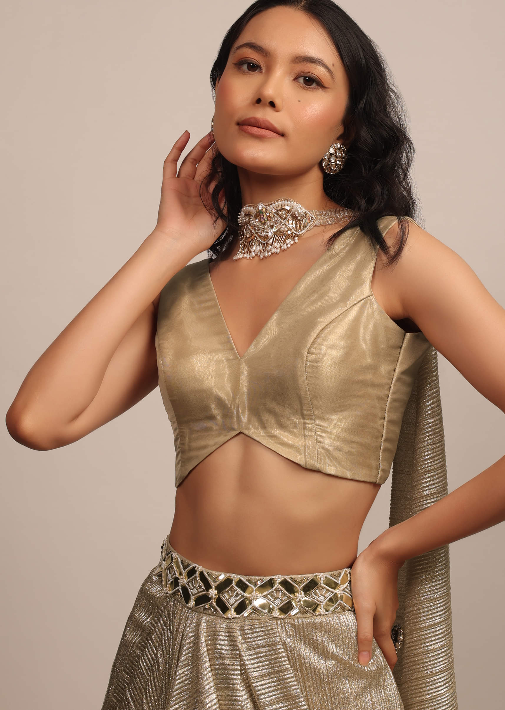 Golden Blouses Buy Indian Ethnic Golden Saree Blouse Online Kalki Fashion